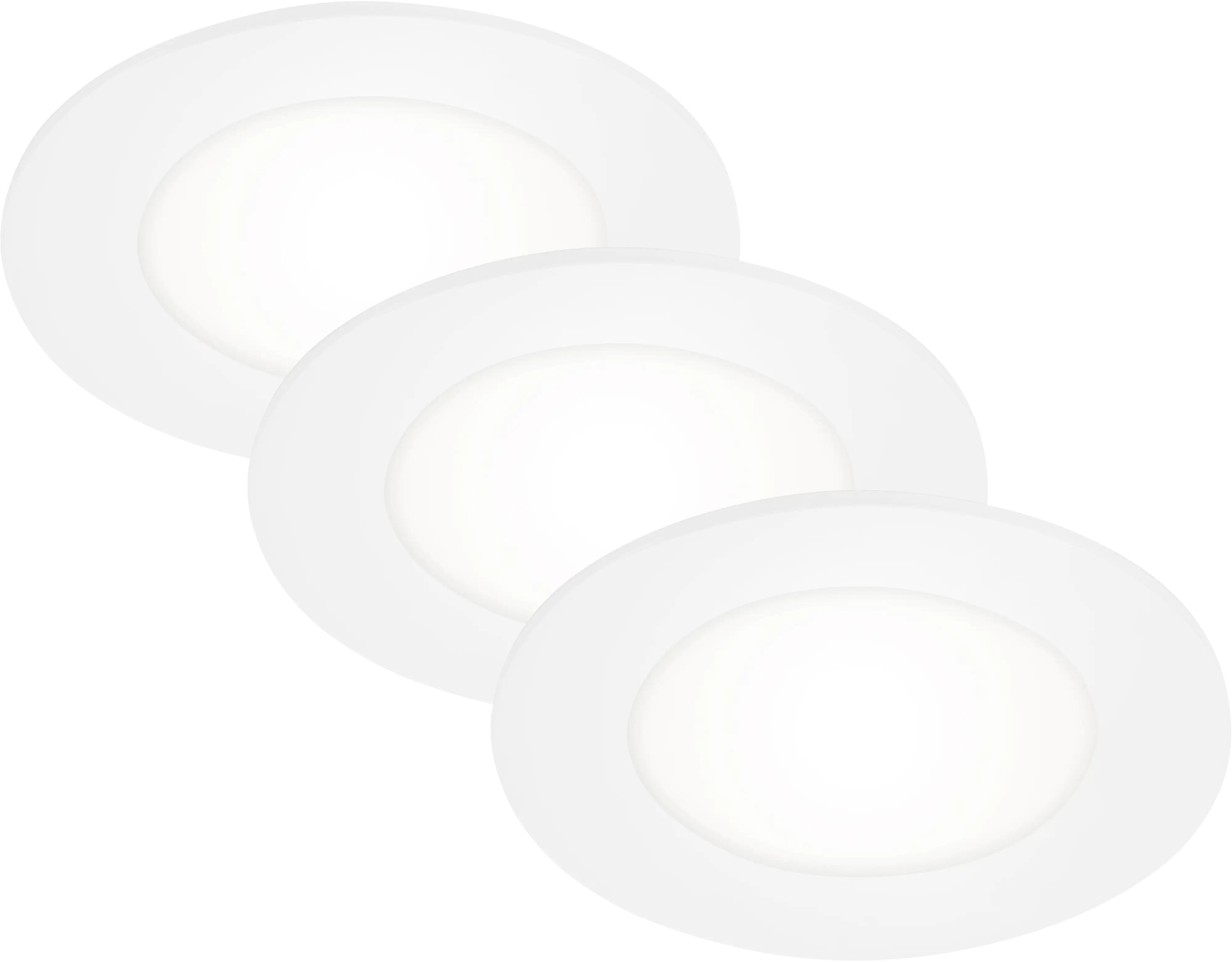 Di-Ka LED Einbauleuchte Slank 3er Set weiß Ø 8,6 cm 3W, neutralweiß