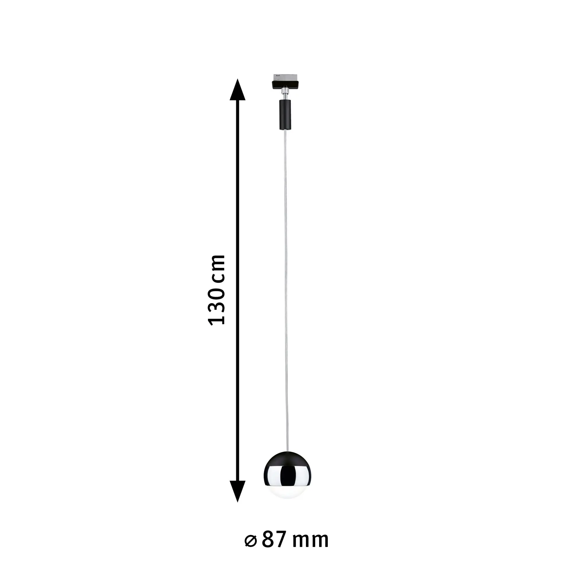 Paulmann URail LED Pendelleuchte Capsule ll schwarz matt chrom 8,7 x 130 cm warmweiß 