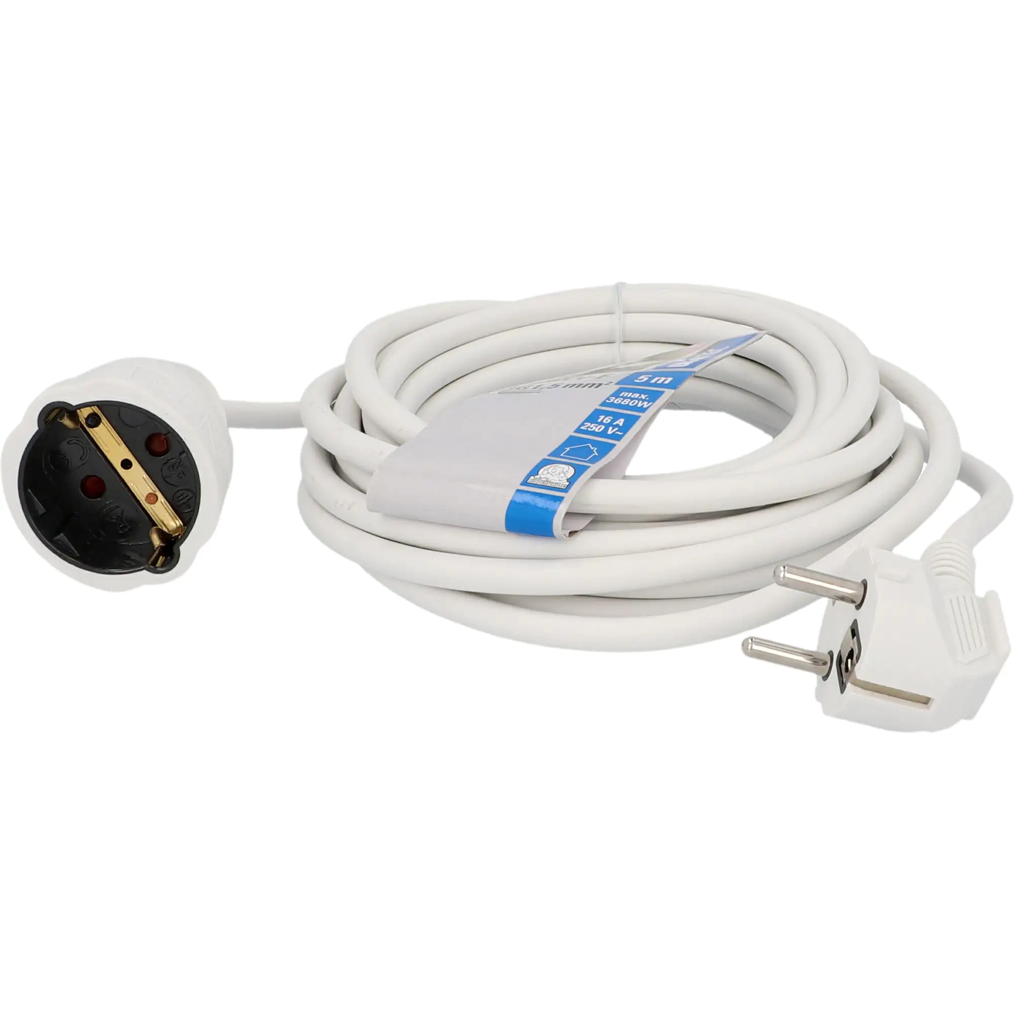 Unitec Verlängerungskabel Innen 5 Meter H05VV-F3G1,5, weiß