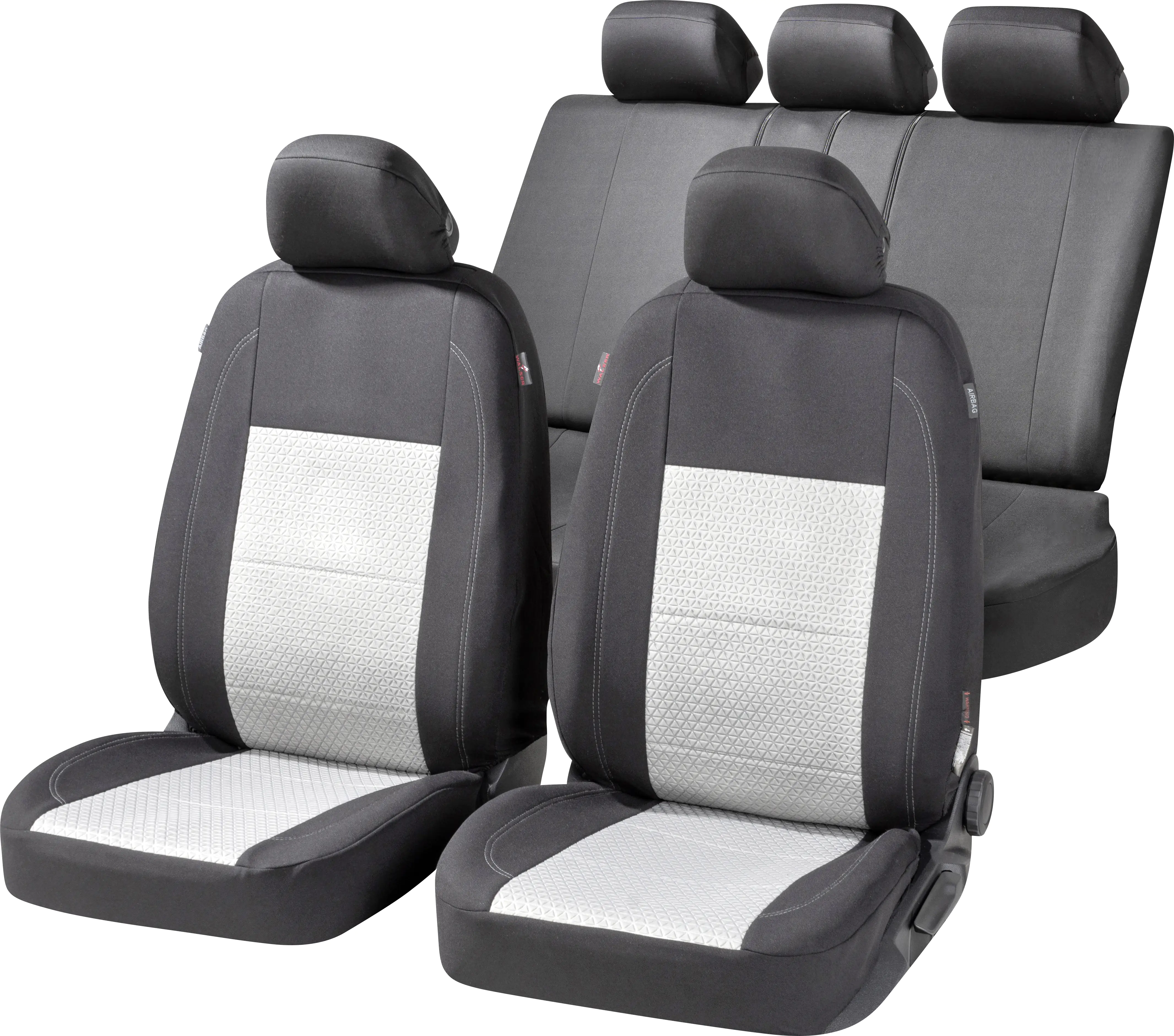 Walser Autositzbezug Avignon Komplett-Set Collection Premium silber-schwarz