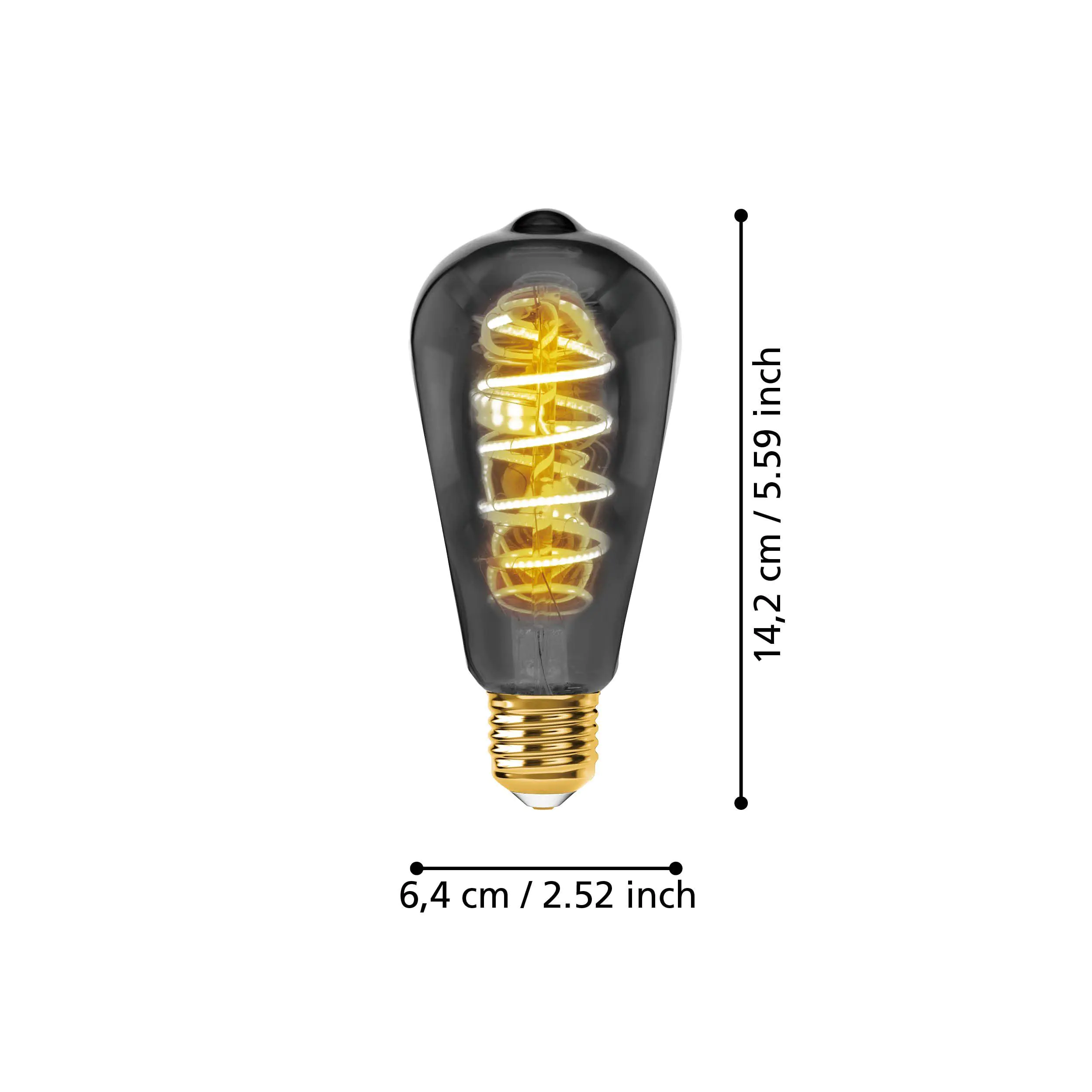 Eglo LED Leuchtmittel Edison ST64 E27 4W rauch