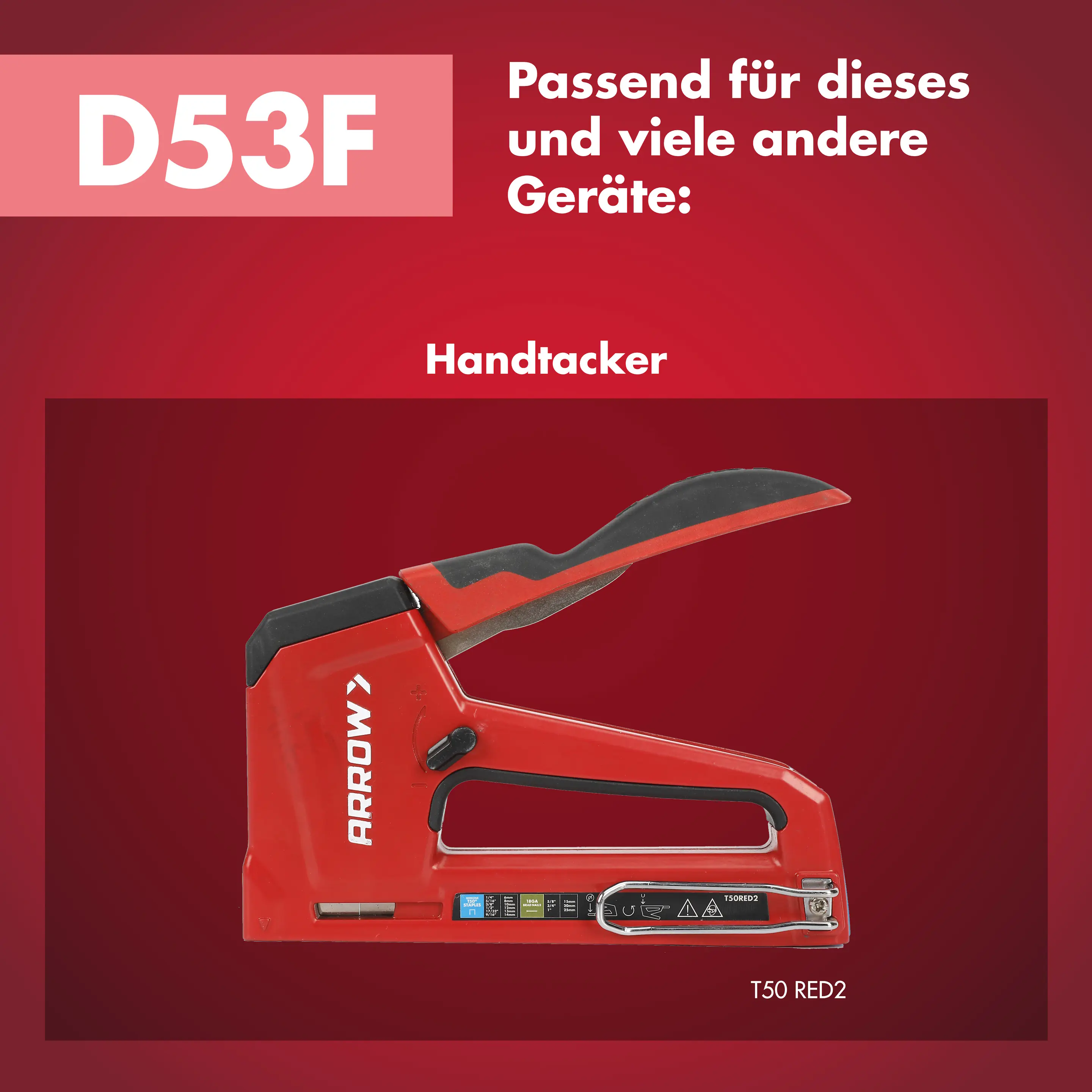Arrow Tackerklammer Flachtdraht D53F 14 mm Folie 1000 Stück