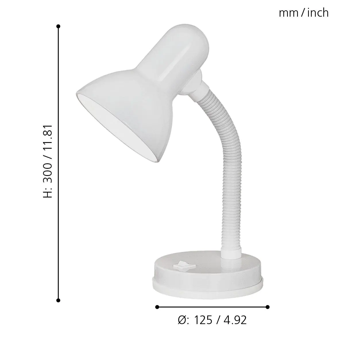 Eglo Tischlampe Basic 30 cm weiß