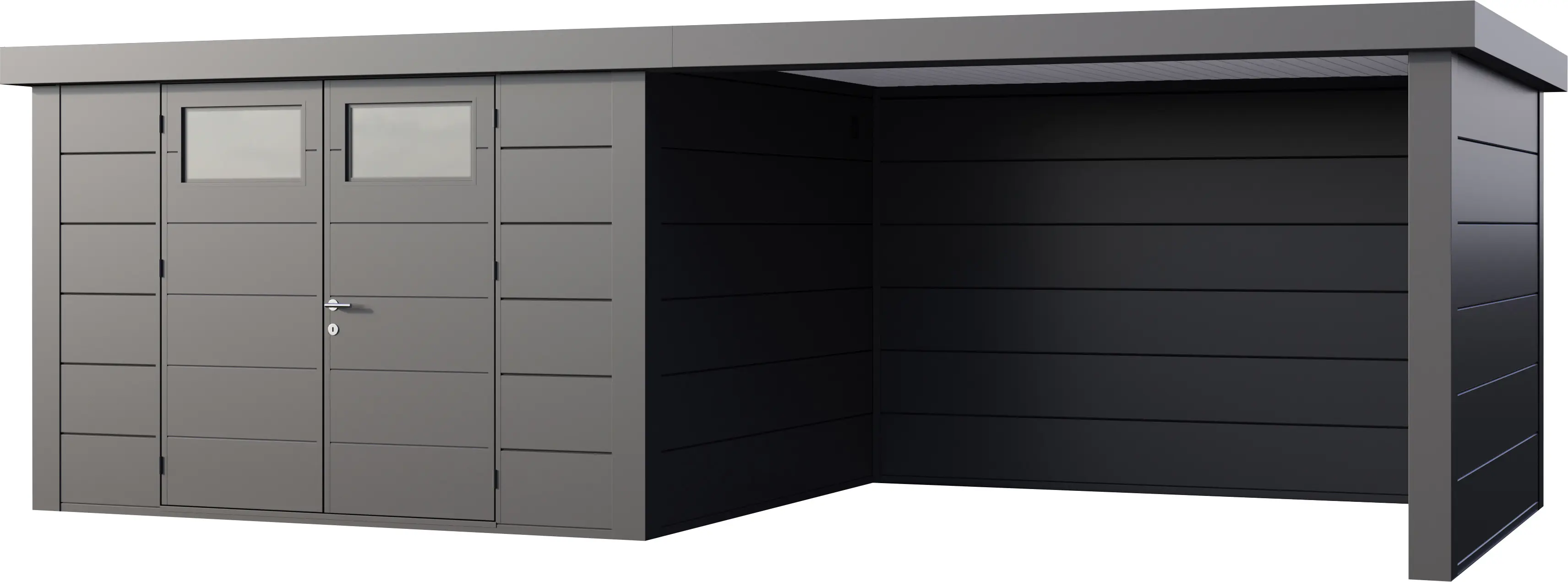 Telluria Gerätehaus Classico Lounge XL 3330 rechts granitgrau 792 x 298 cm
