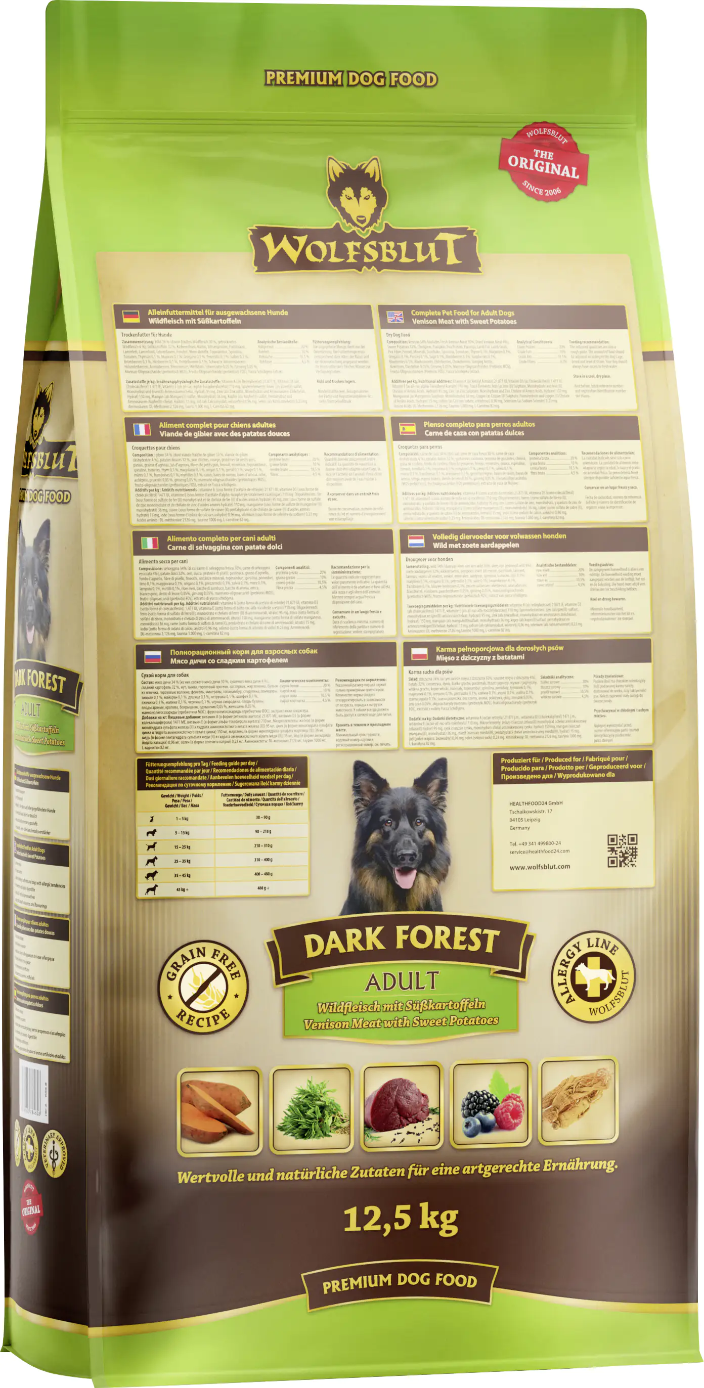 Wolfsblut Dark Forest Hundetrockenfutter Adult getreidefrei 12,5 kg Wild