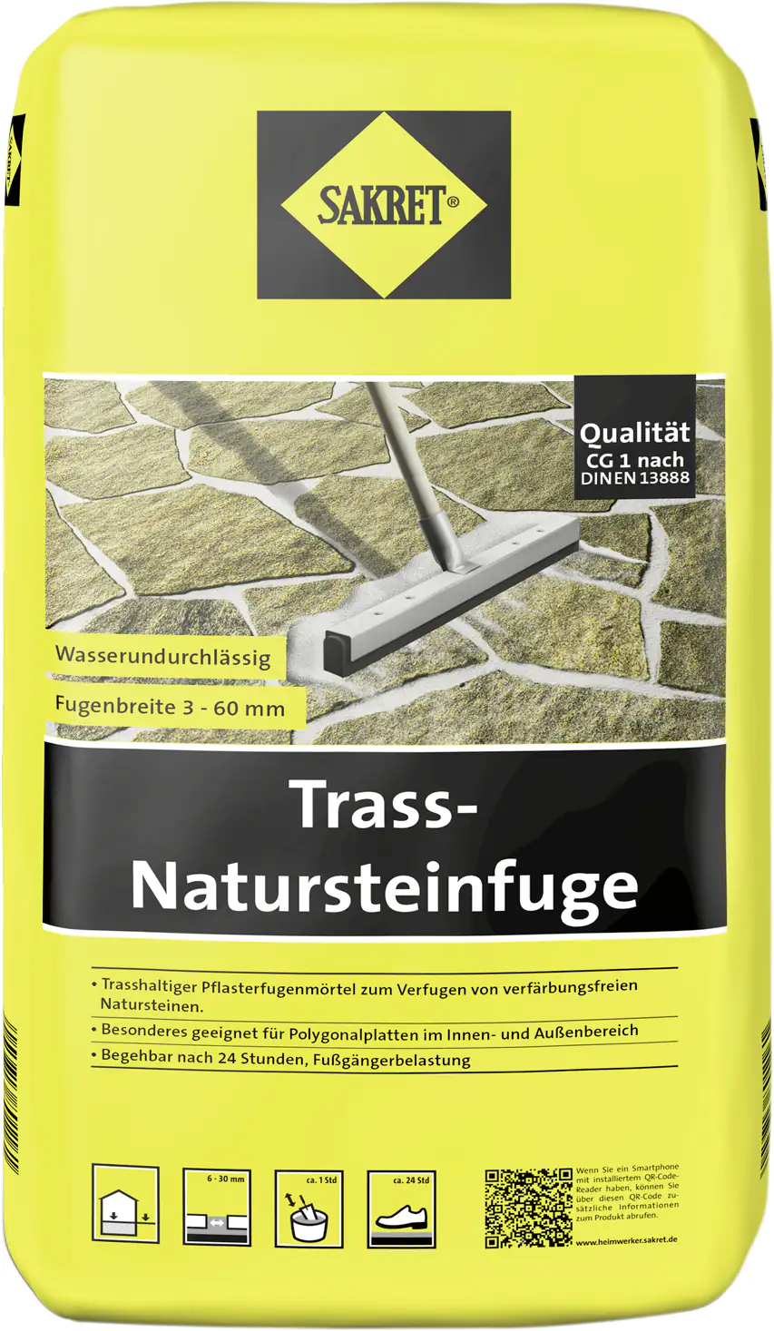 SAKRET Trass-Natursteinfuge 6 - 30 mm grau 5 kg