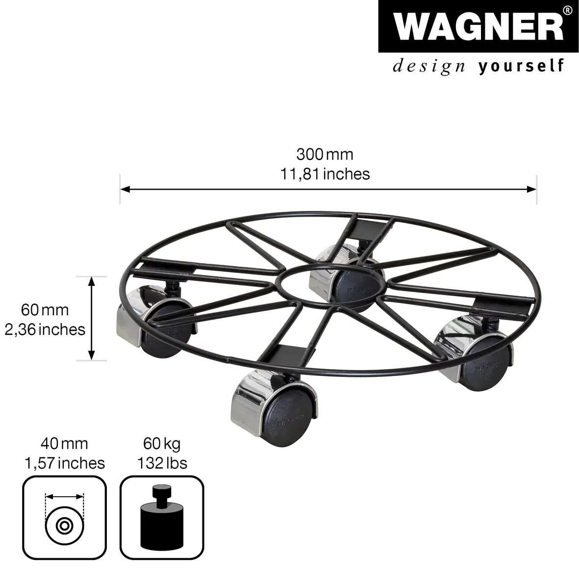 Wagner Pflanzenroller Draht rund Ø 30 cm Tragkraft bis max. 60 kg