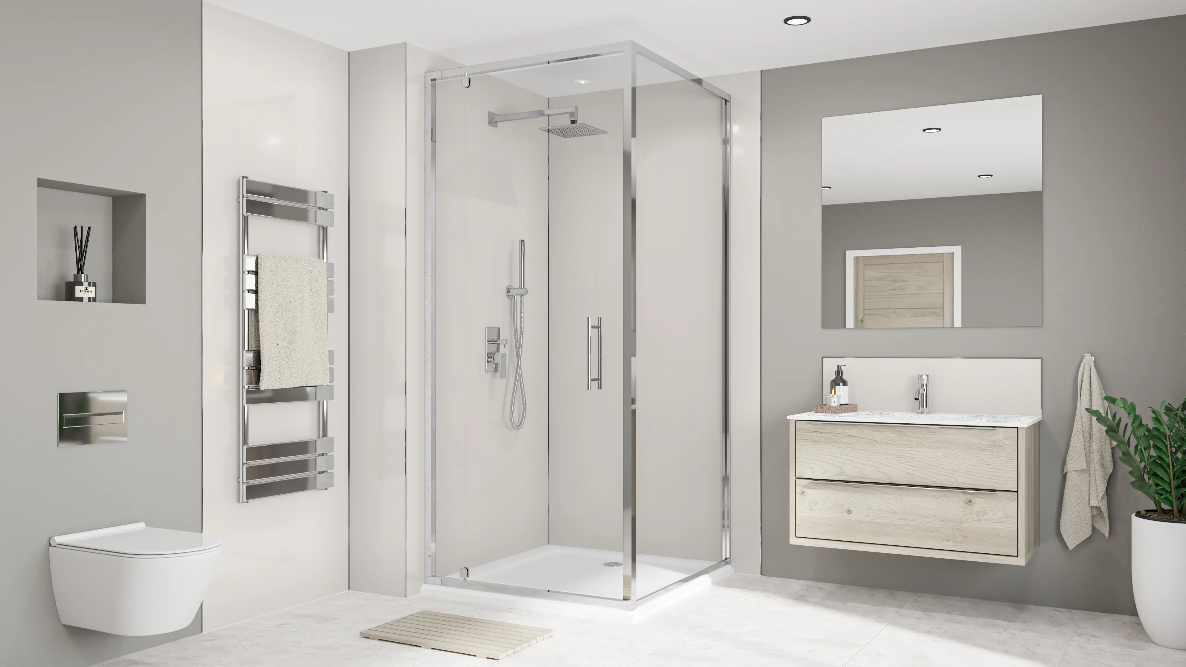 Wetwall Alloy Wandpaneel  Malibu Grey/Storm Blue 90 x 244 cm
