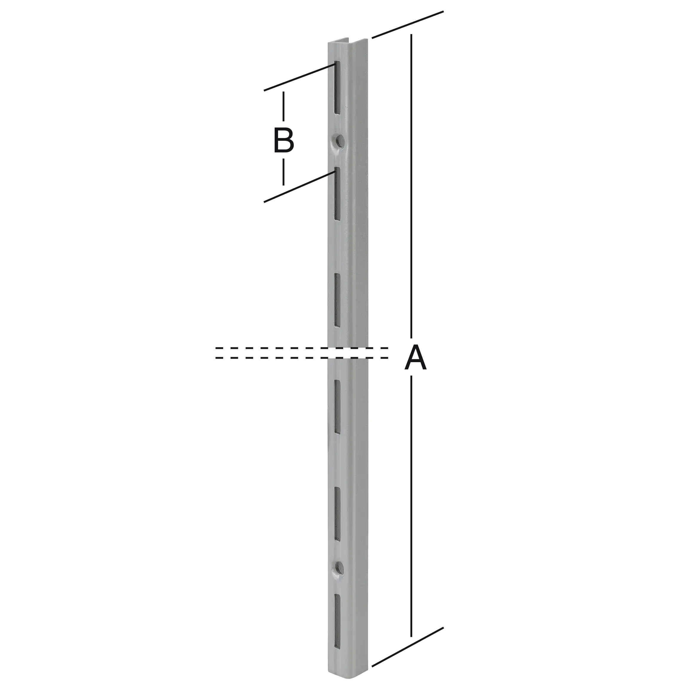 TrendLine Wandschiene 1-reihig grau 150 x 1,5 cm