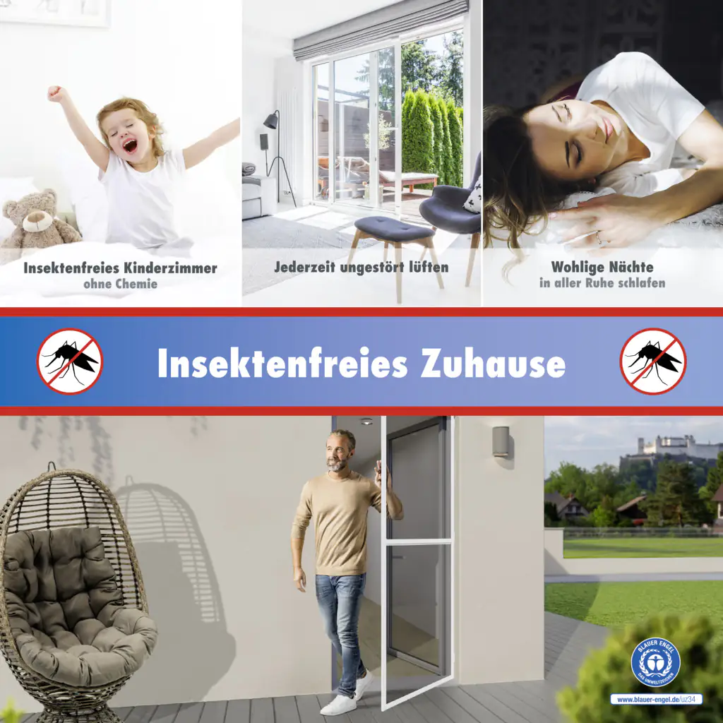 TrendLine Fliegenschutz-Tür 100 x 210 cm schwarz/weiß kürzbar