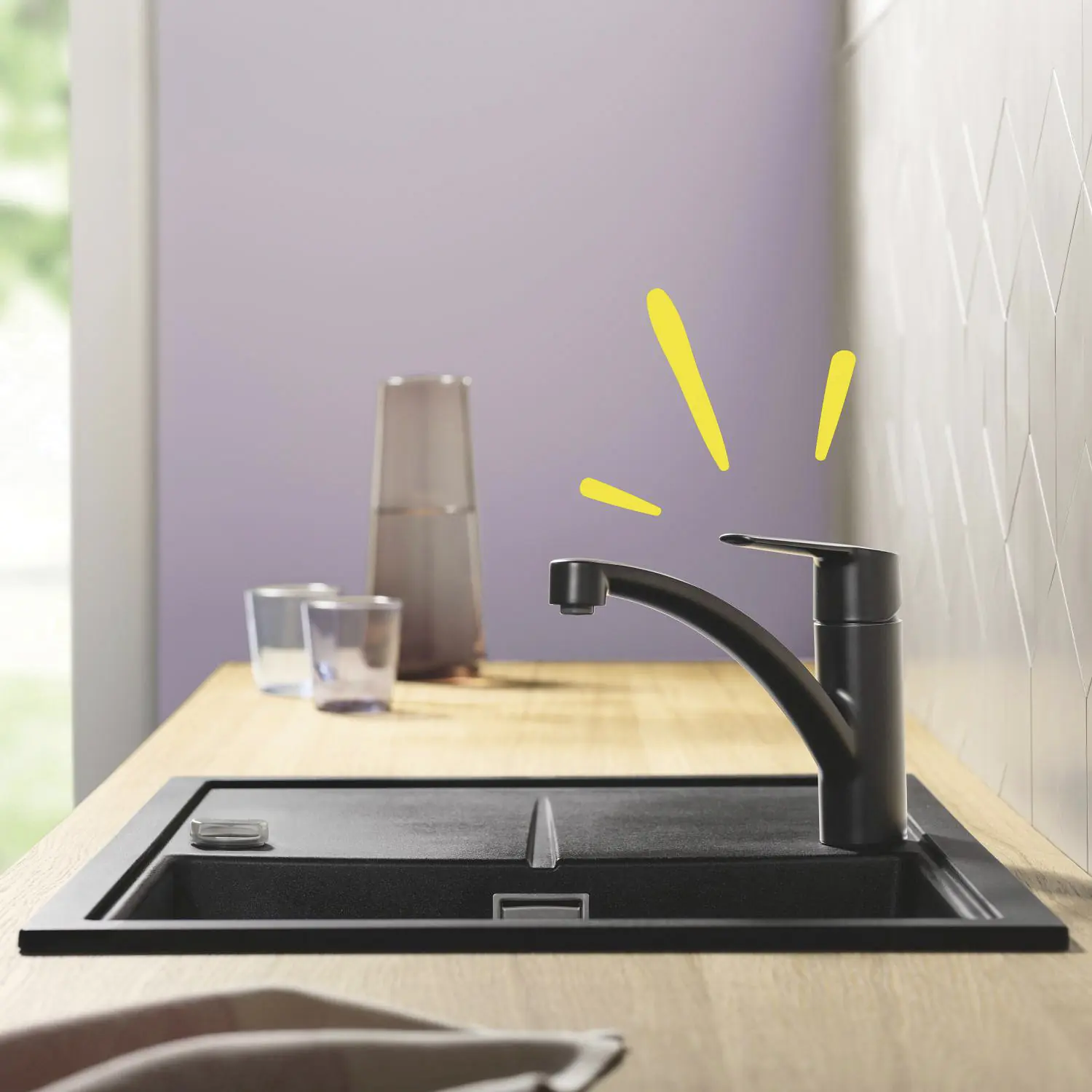 Grohe Quickfix Küchenarmatur START schwarz matt