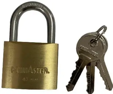 Primaster Vorhängeschloss Messing 33 mm inkl. 3 Schlüssel