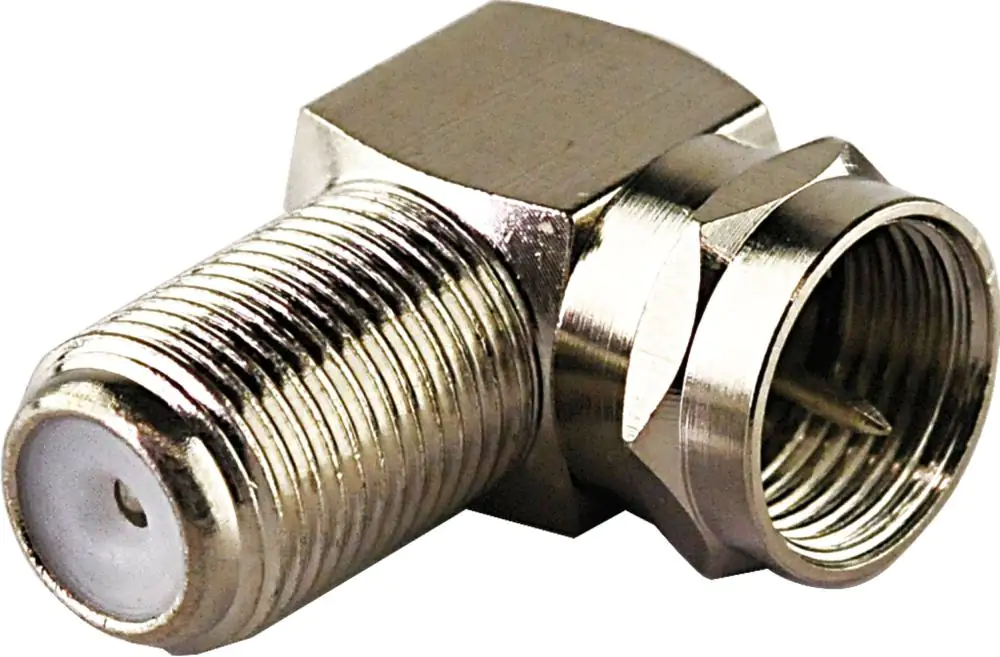 Schwaiger F Winkeladapter WAD8321 531 silber, 90° gewinkelt, 1x F Stecker / 1x F Buchse