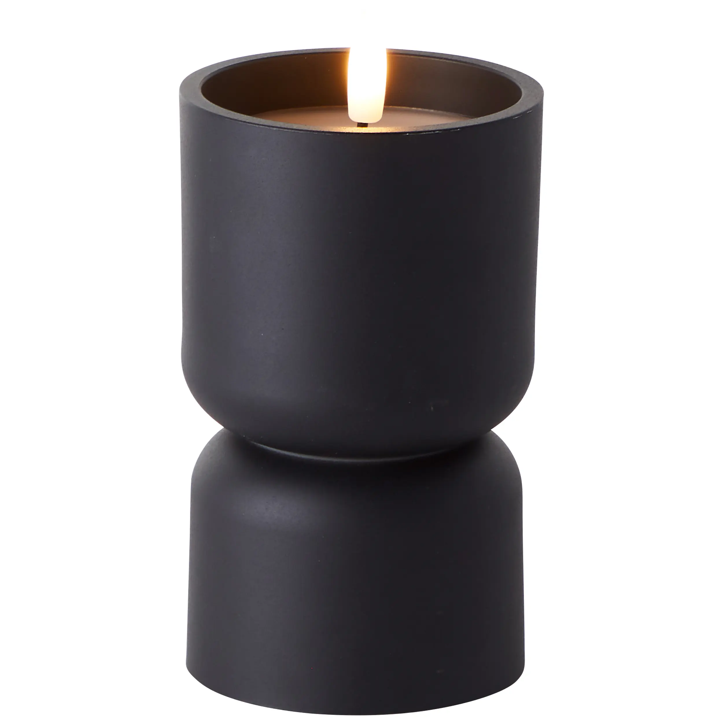 Brilliant LED Kerze batteriebetrieben mit Timer Ø 8 x 15 cm schwarz