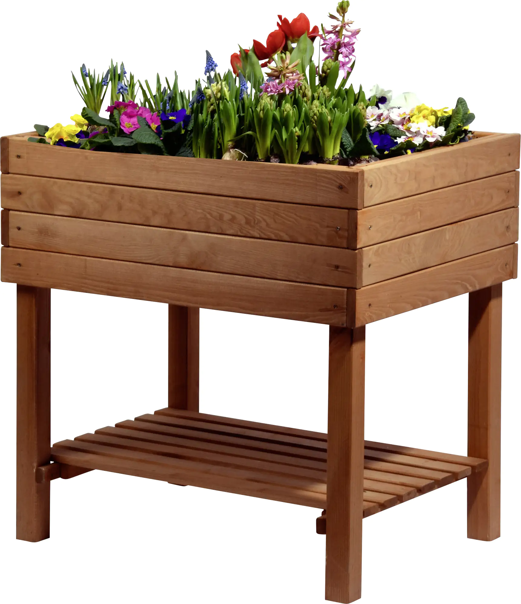 Dobar Hochbeet mit Ablage inkl. Pflanzfolie 80 x 58 x 80 cm