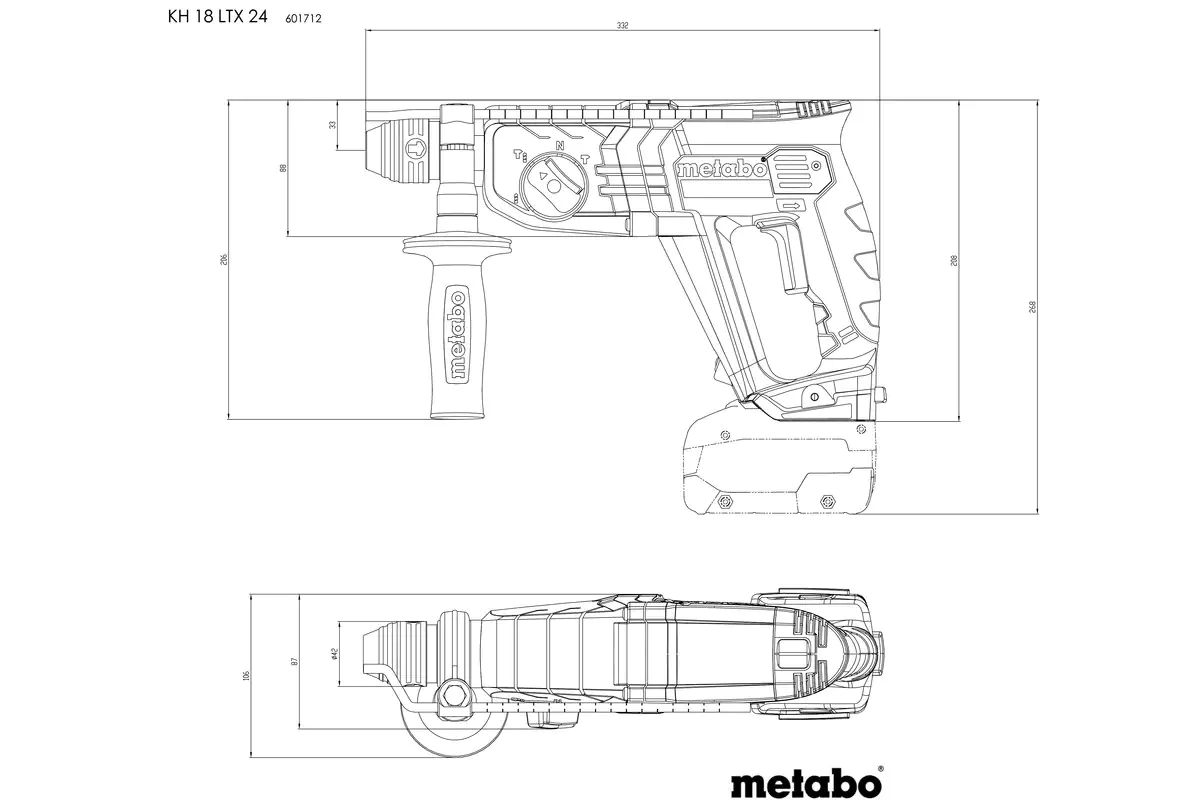 Metabo Akku-Bohrhammer KH 18 LTX 24 18 V Solo