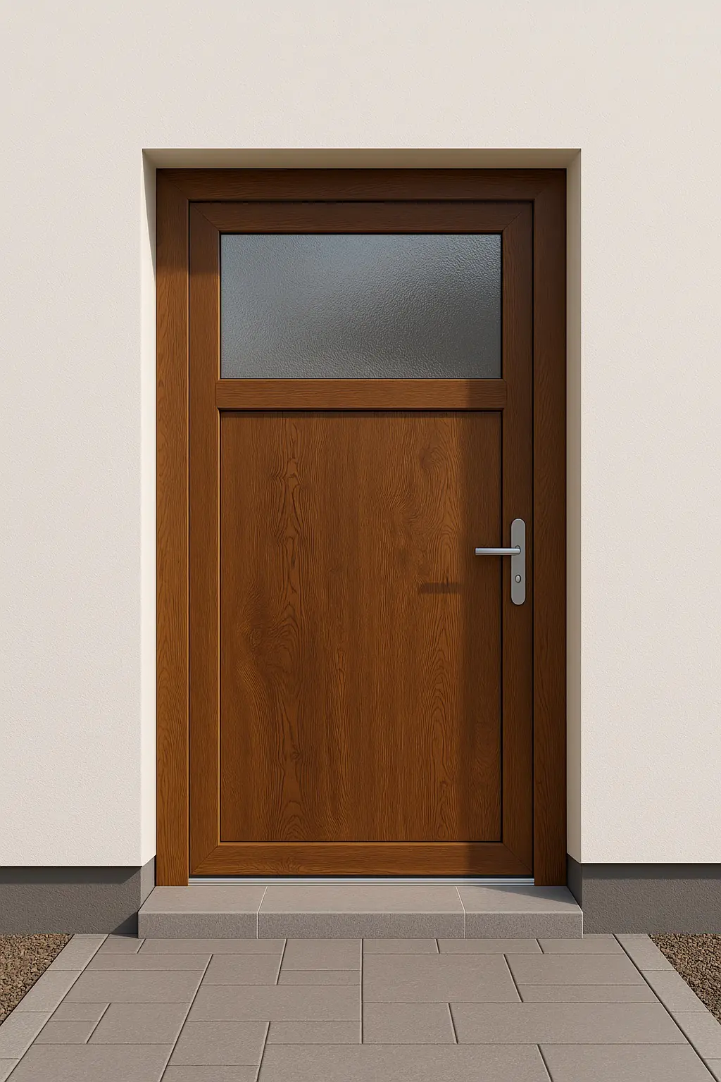 Panto Nebeneinganstür Kunststoff Modell K501 88 x 198 cm DIN rechts golden oak