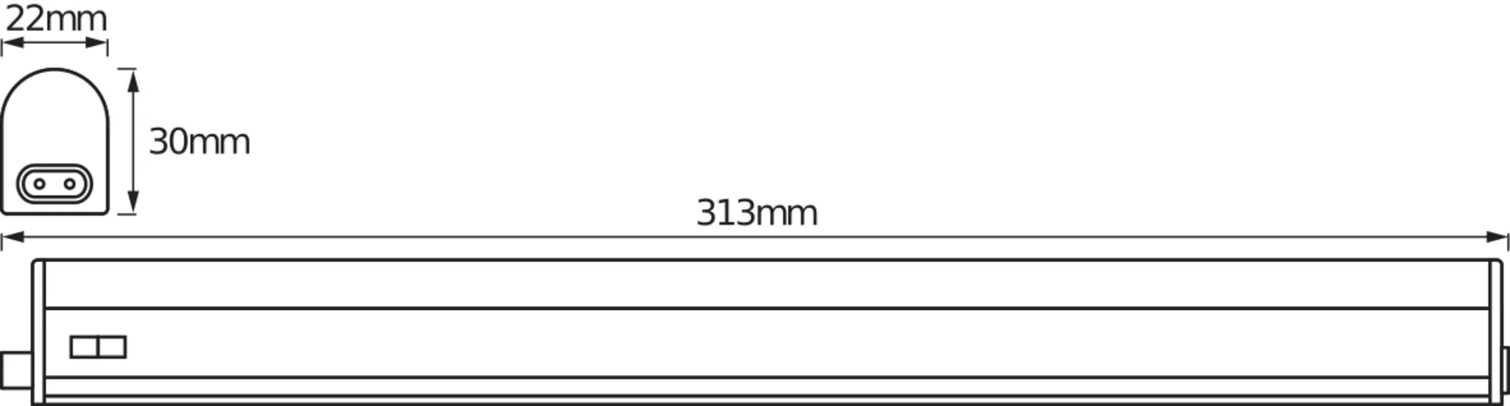 Osram LED Lichtleiste Switch Batten 31 cm weiß 4 W 