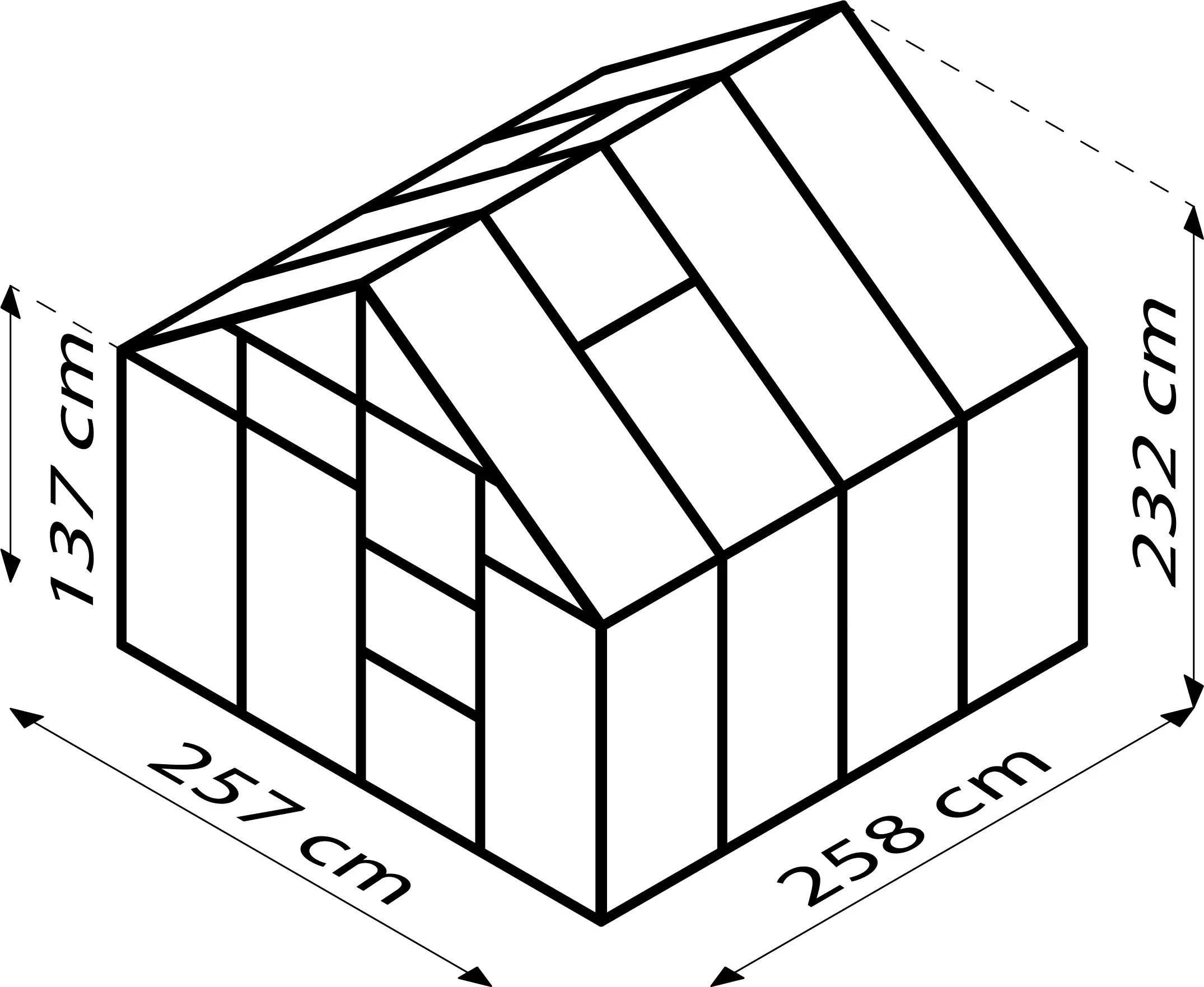 Vitavia Gewächshaus Merkur 6700 254 x 254 cm 3 mm ESG