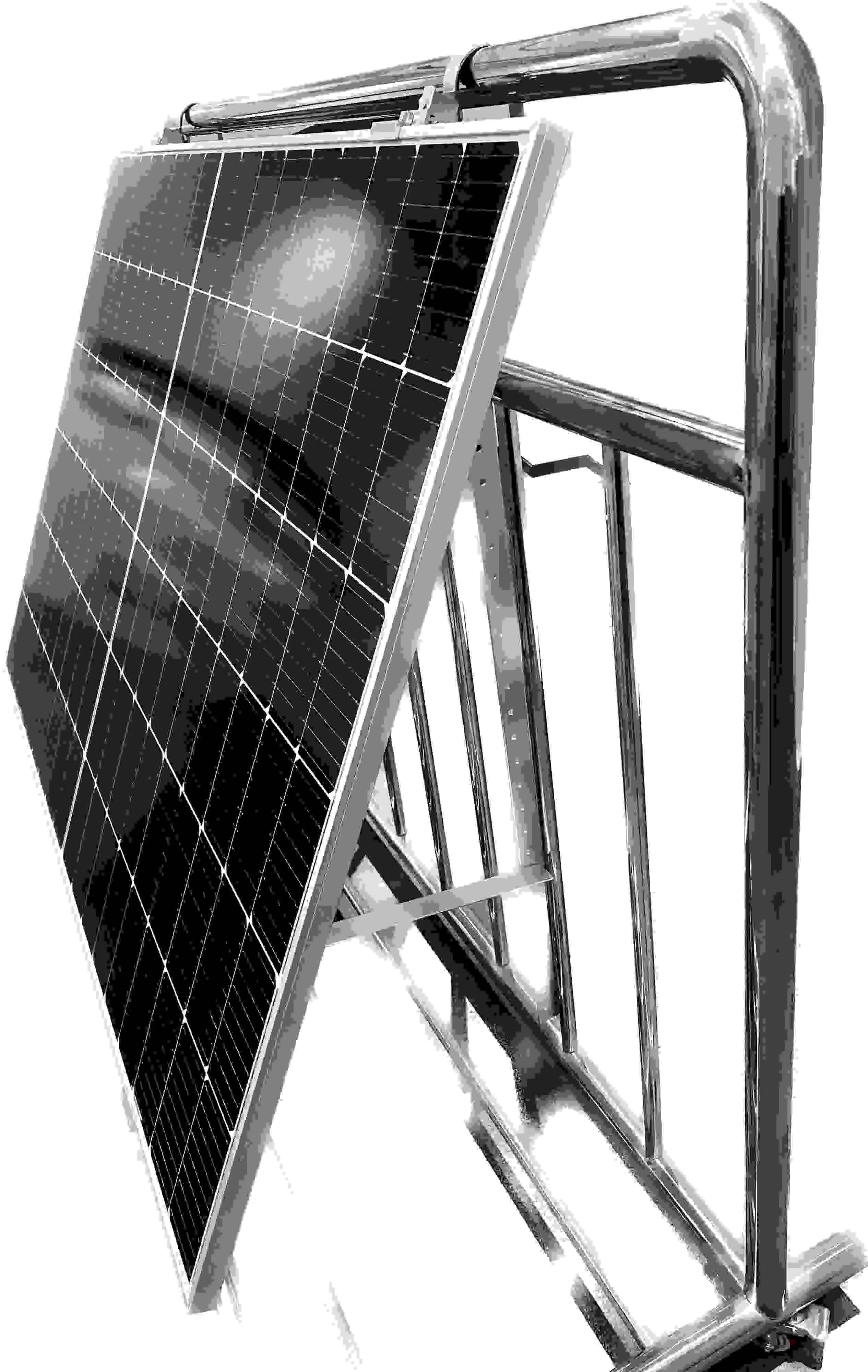 SunEnergyXT Solarmodulhalterung für runde Geländerstangen silber für 1 Solarpanel