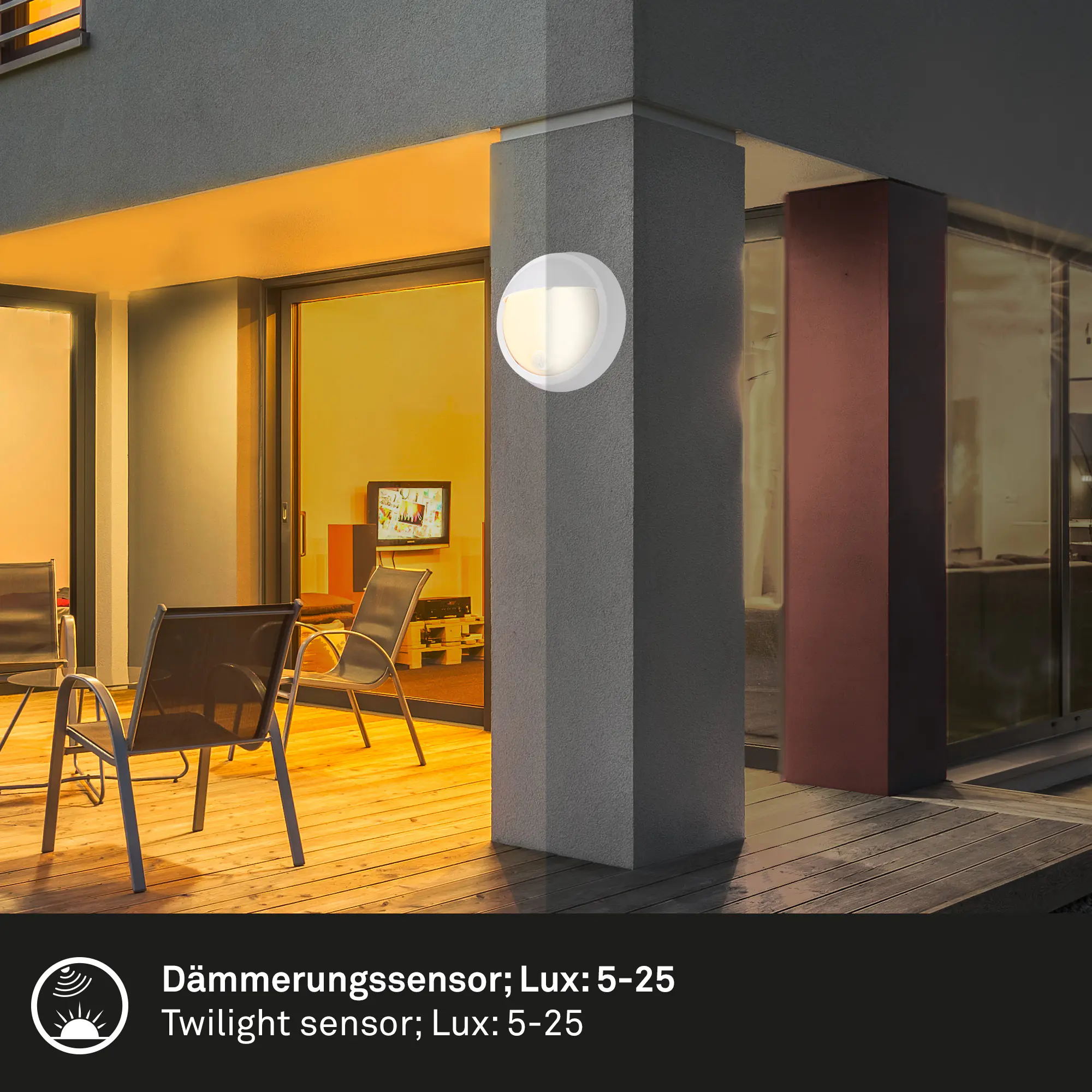 Briloner LED Außenwandleuchte Puni Akku 4W weiß Bewegungssensor warmweiß