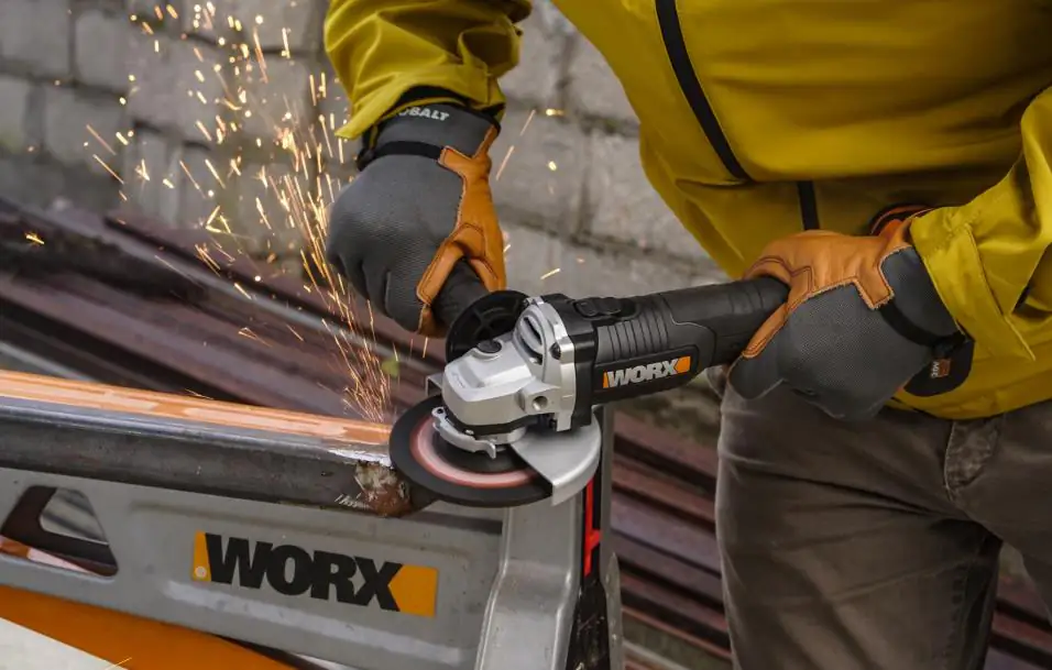 Worx Akku-Winkelschleifer WX812 20 V 4,0 Ah 125 mm bürstenloser Motor