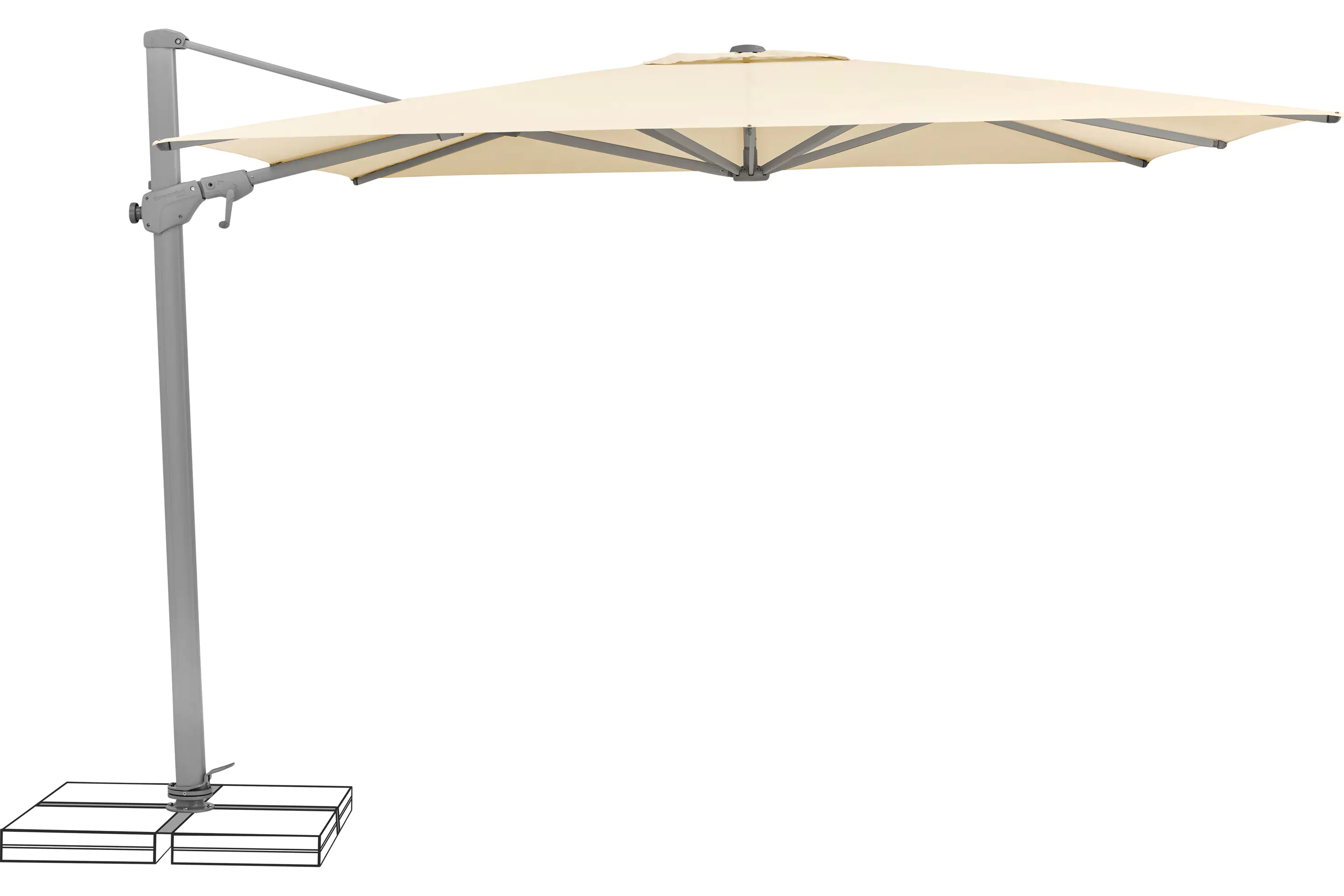 Suncomfort Sonnenschirm Varioflex beige 300 x 300 cm inkl. Sonnenschirmhülle