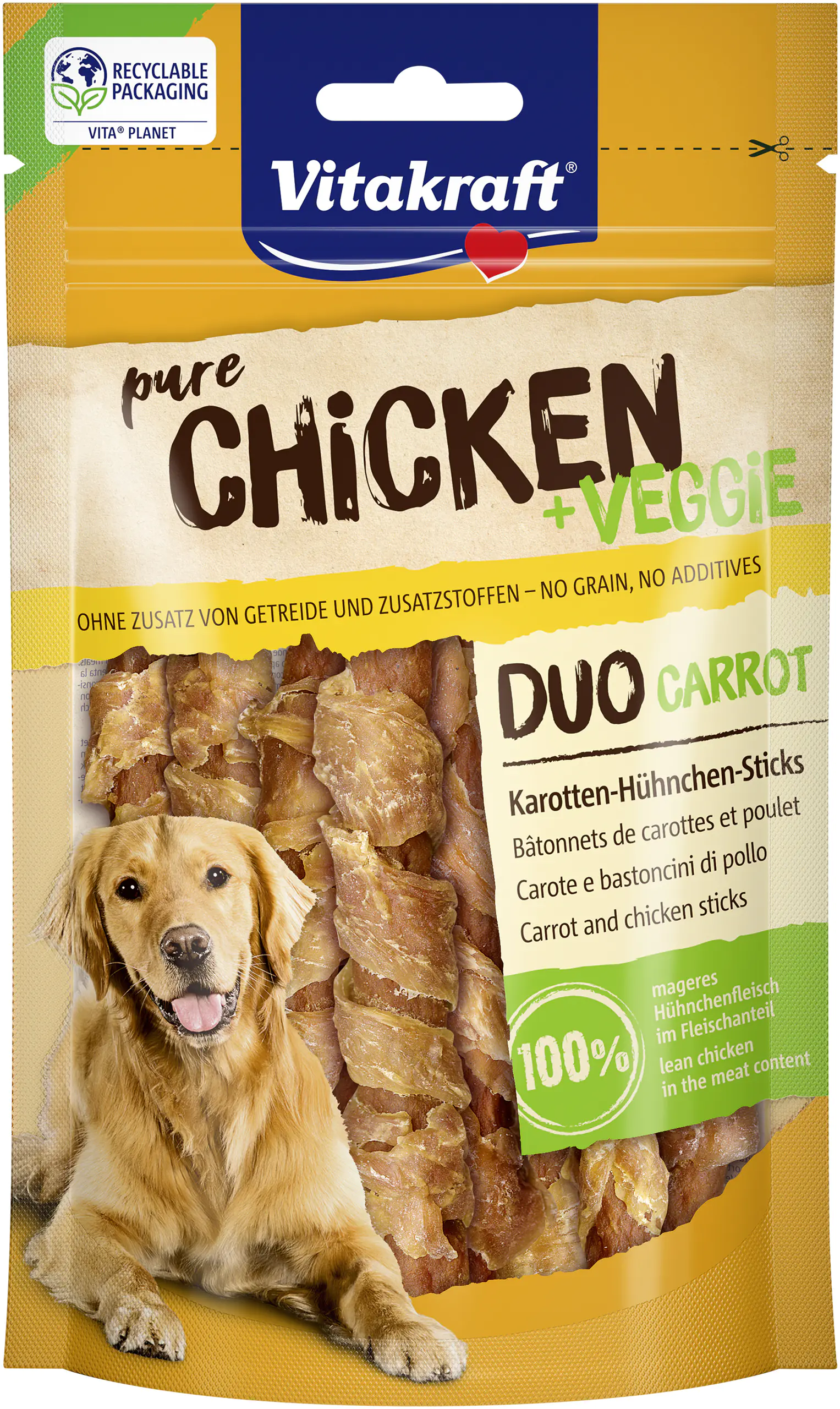 Vitakraft CHICKEN Veggie Karotte-Hühnchenstick 80 g
