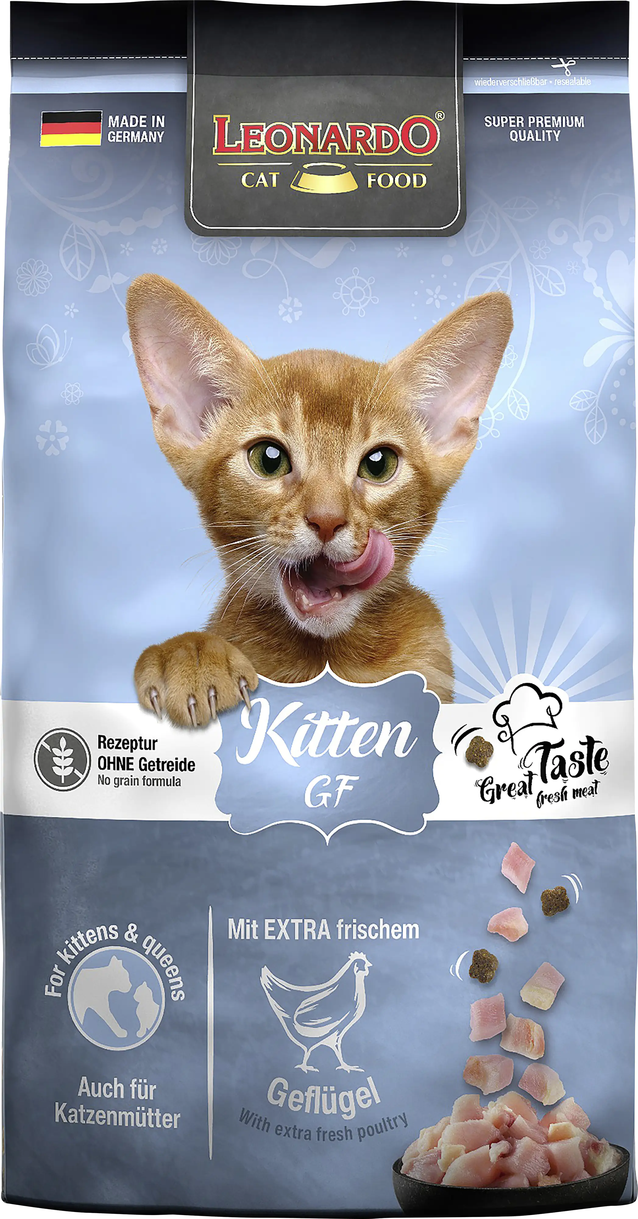 Leonardo Katzentrockenfutter  Leo Kitten GF mit extra frischem Geflügel 1,8 kg