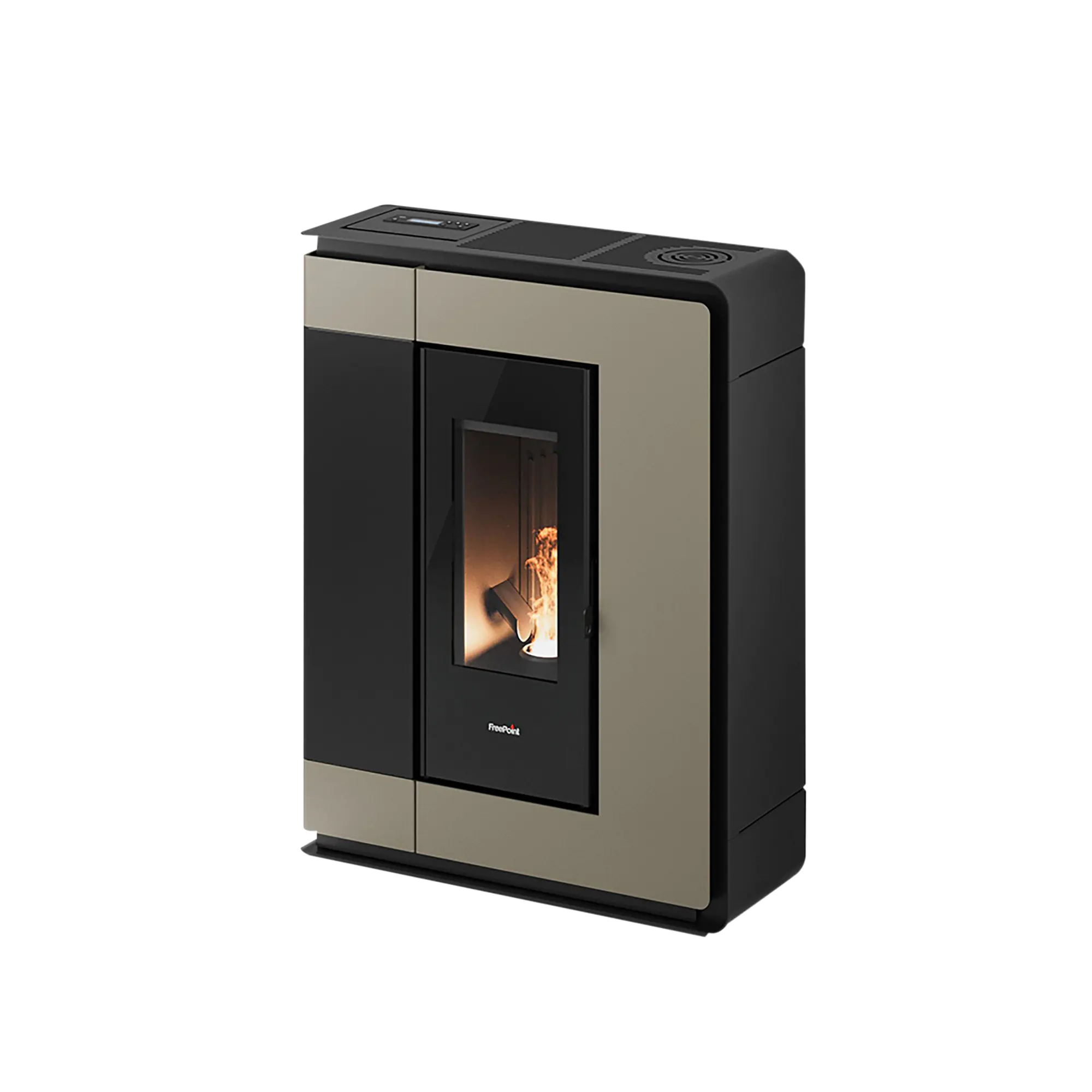 FreePoint Pelletofen ARCO 7 Stahlverkleidung light bronze 7 kW
