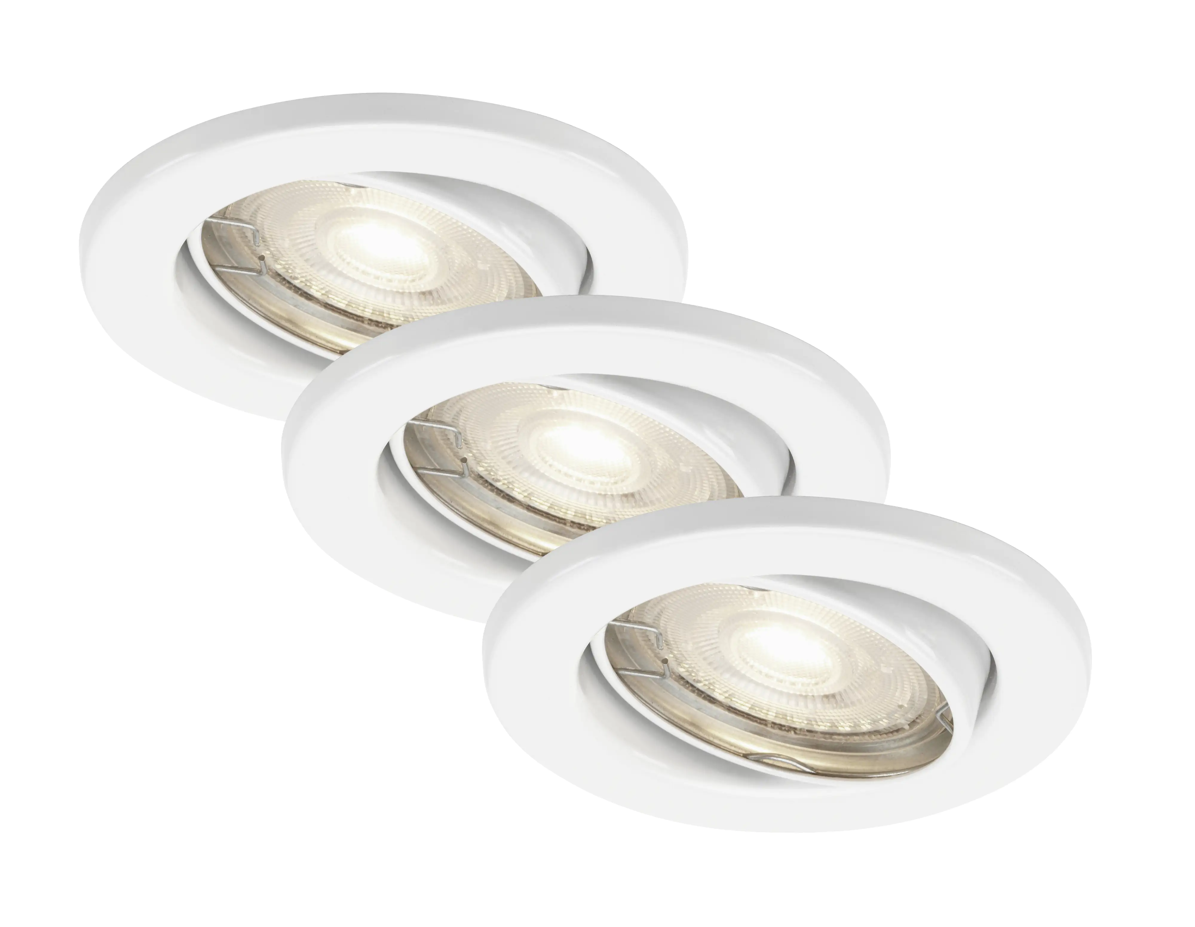 Di-Ka LED Einbauleuchte Sten 3er Set weiß Ø 8,6 cm GU10, warmweiß