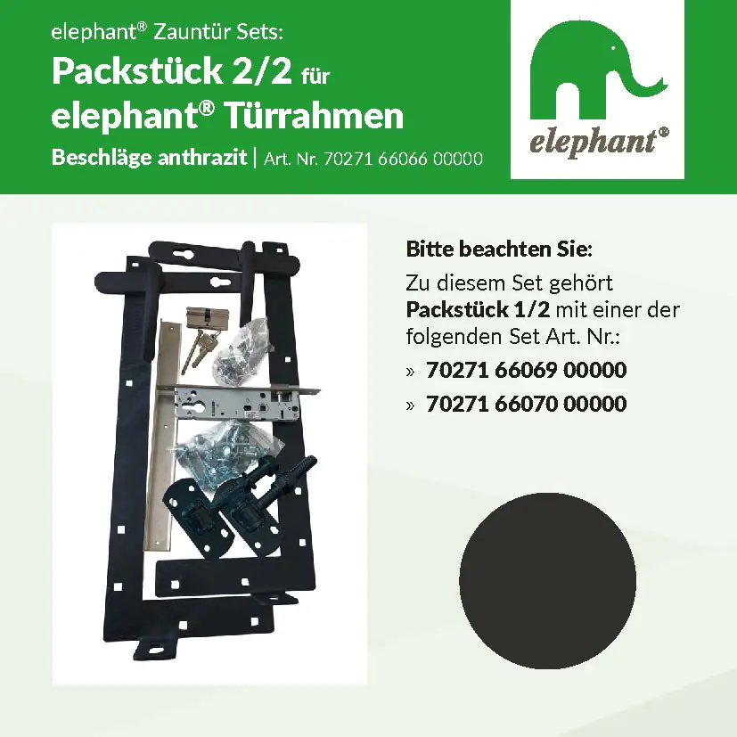 elephant Türrahmenset anthrazit 90 x 180 cm