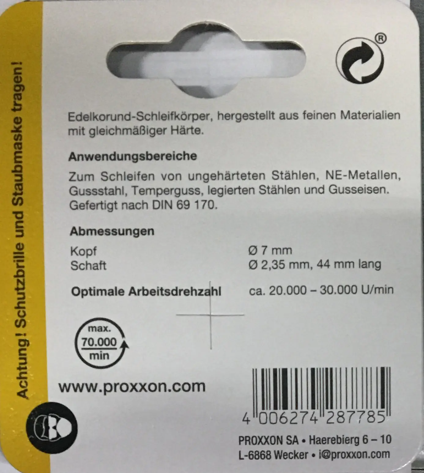 Proxxon Micromot Edelkorund-Schleifkörper 7 mm