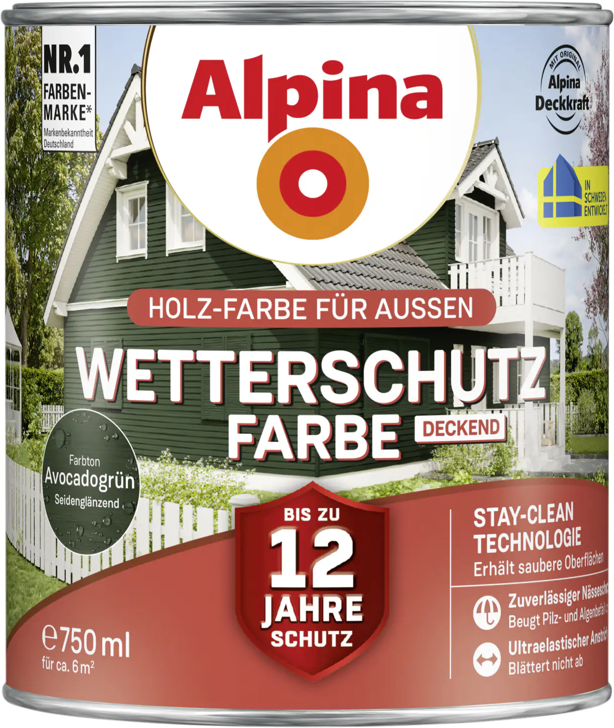 Alpina Wetterschutzfarbe 0,75 L avocadogrün