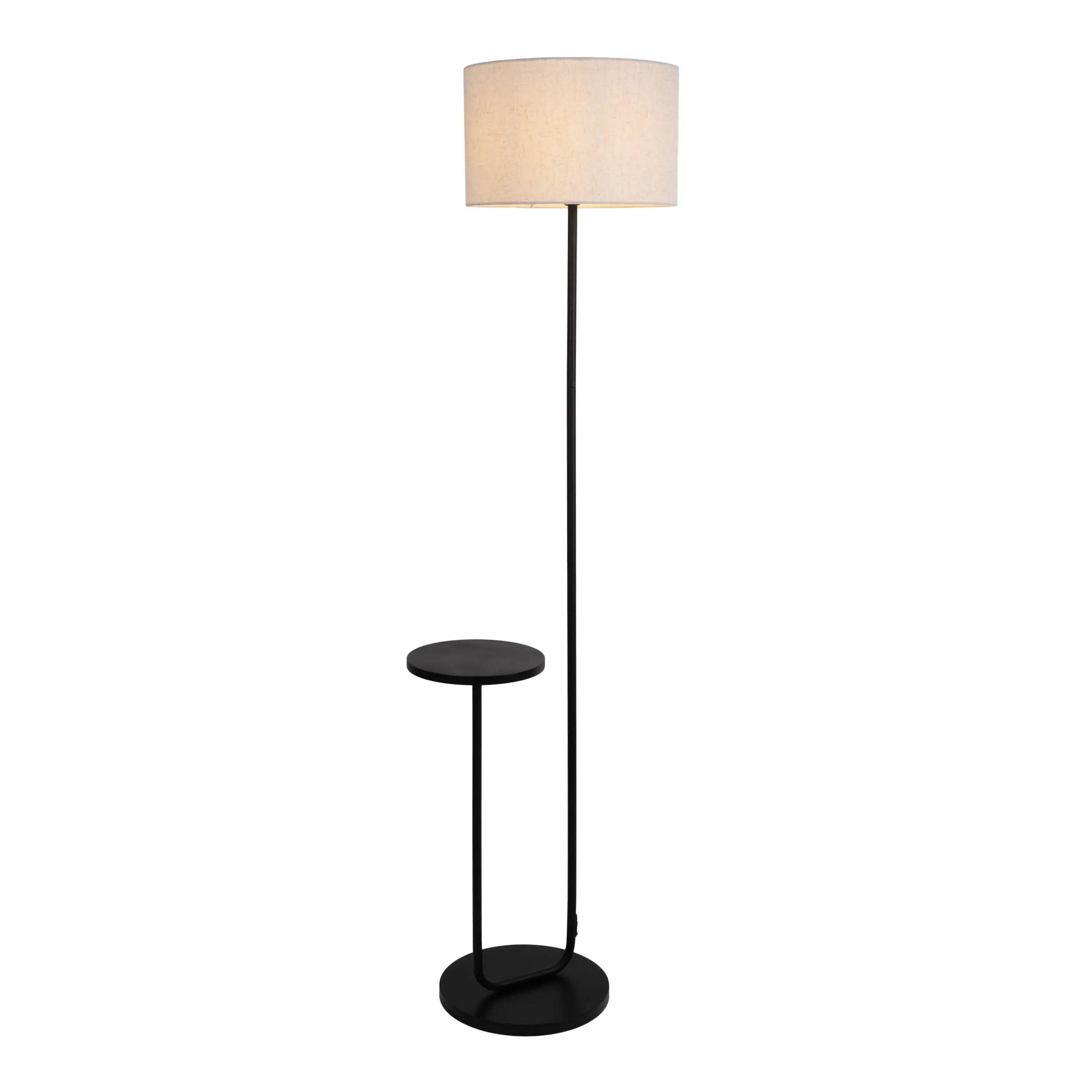 Light & More Stehleuchte England mit integriertem Tisch schwarz 157 cm