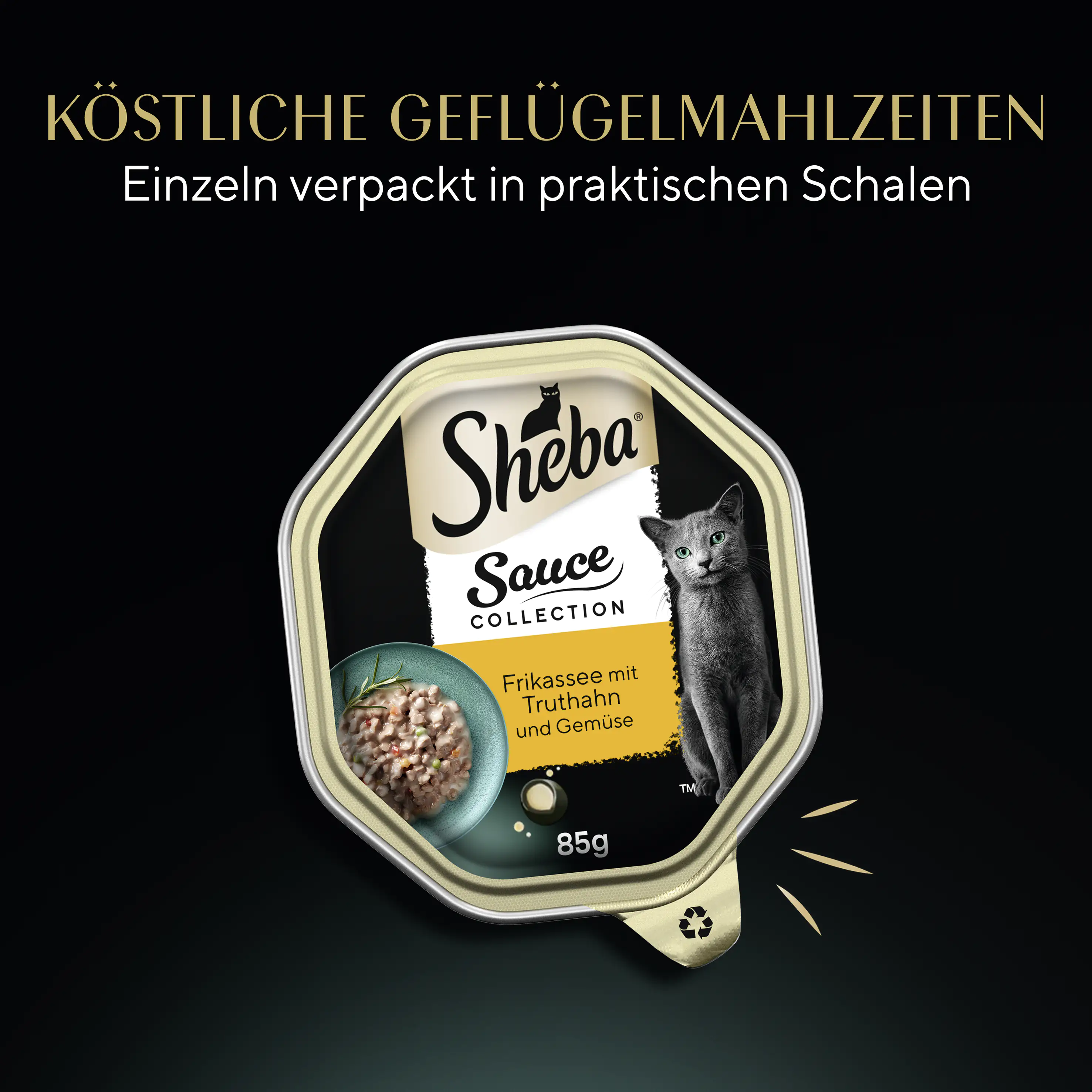 Sheba Sauce Collection Katzennassfutter Adult 85 g Frikassee mit Truthahn & Gemüse