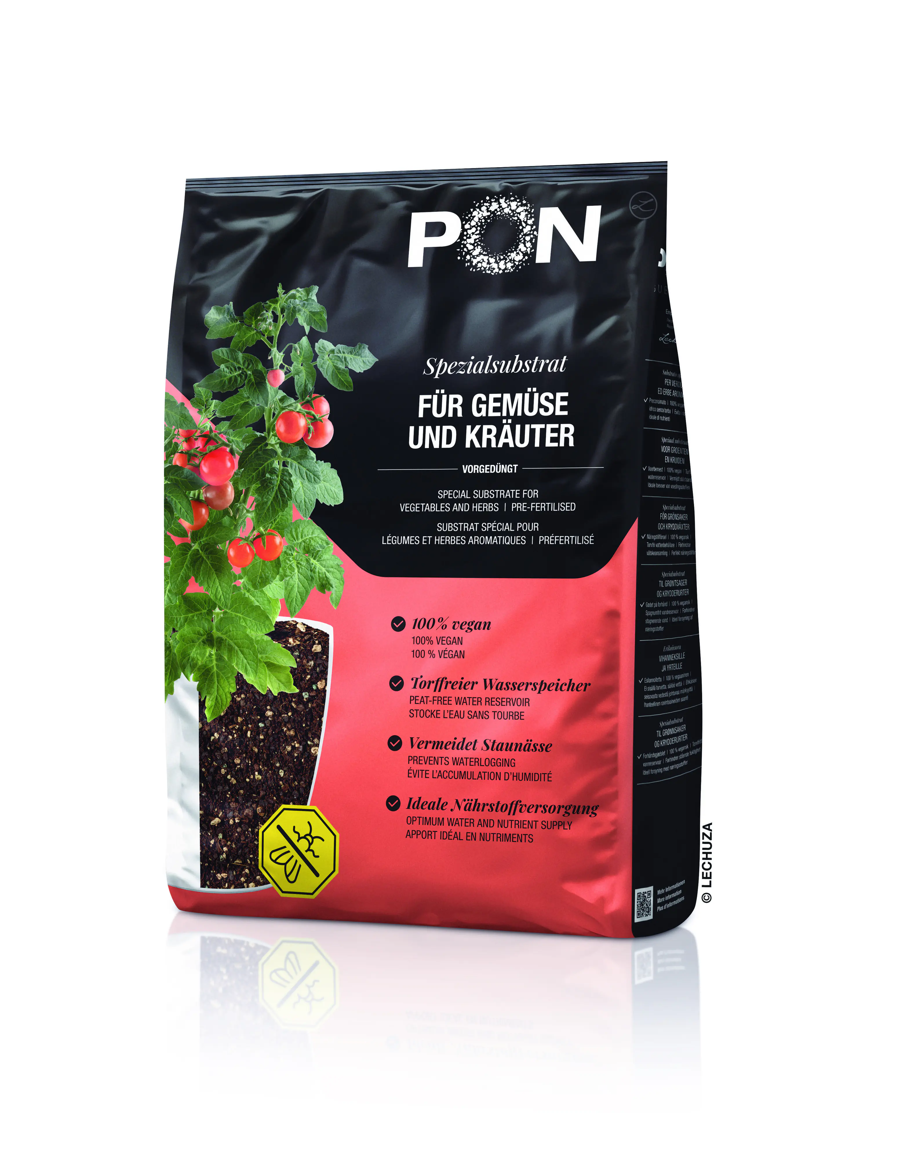 Lechuza Veggiepon Pflanzssubstrat für Gemüsepflanzen 6 L torffrei