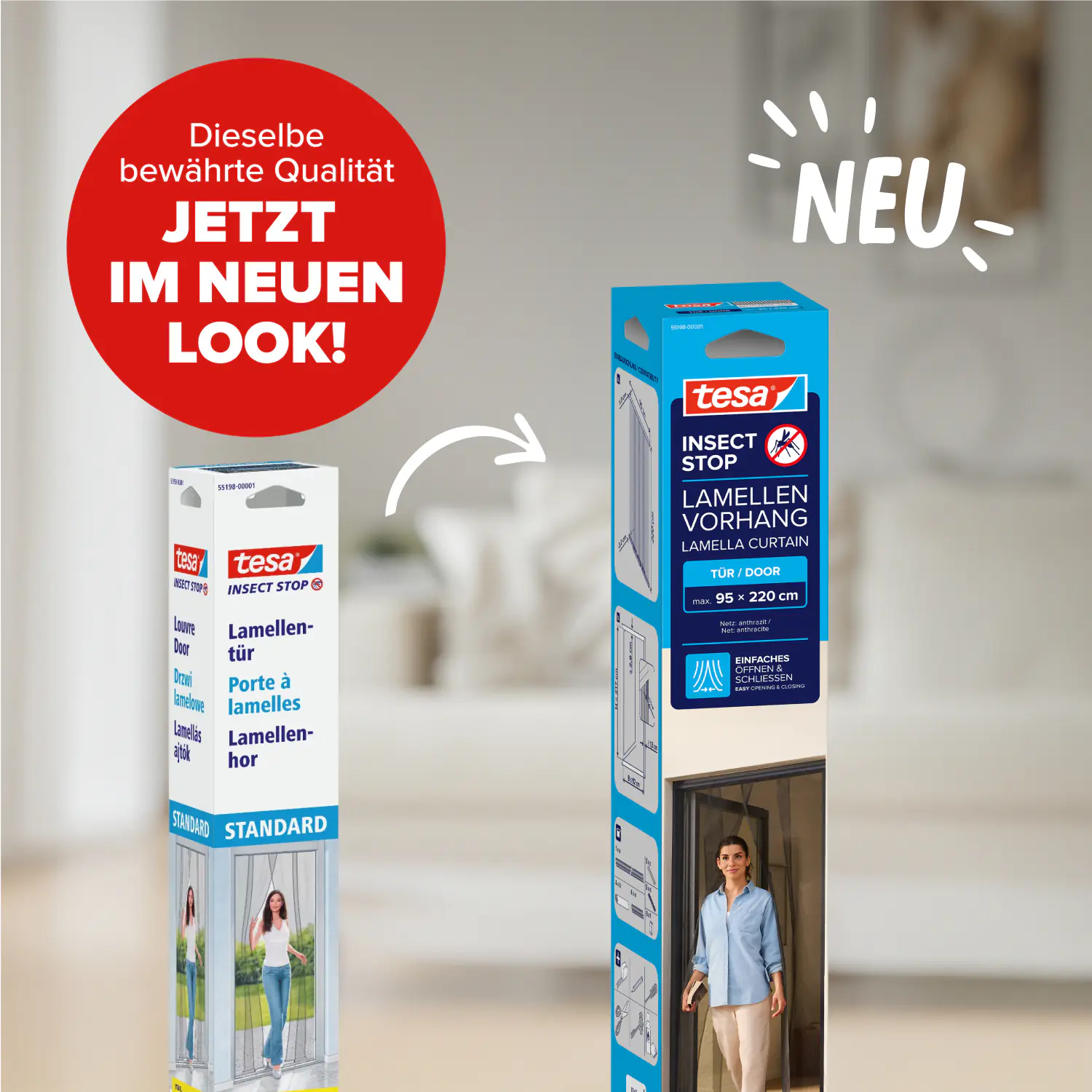 tesa Insektenschutz-Lamellenvorhang Standard 95 m x 220 cm schwarz