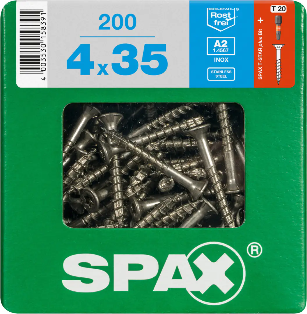Spax Universalschrauben 4.0 x 35 mm TX 20 - 200 Stück Edelstahl