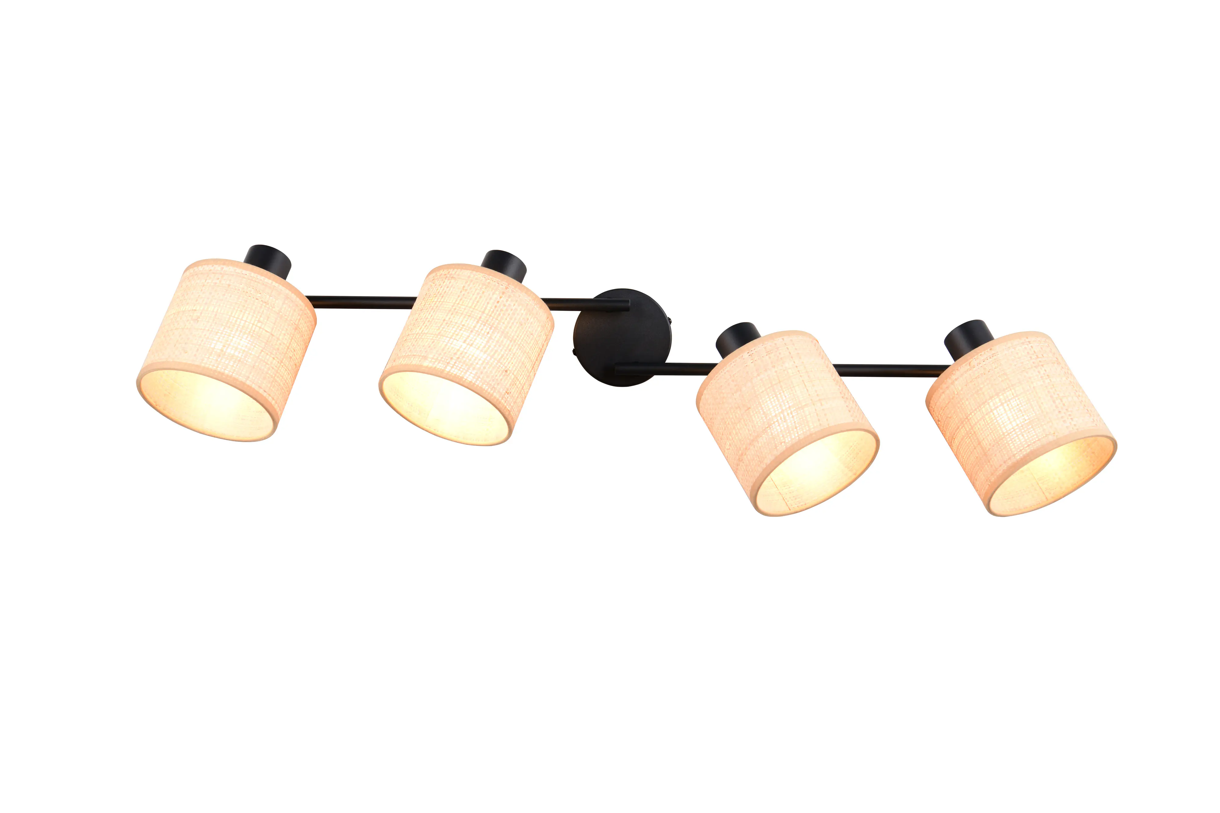 Trio LED-Deckenlampe 4er Spot Aimee 87,5 cm schwarz matt/natur