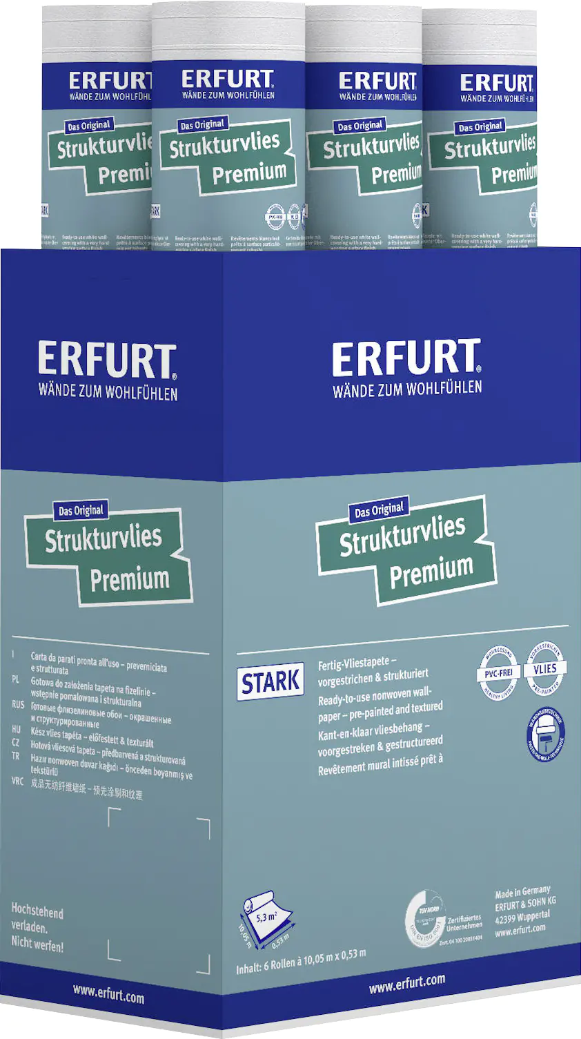 Erfurt Vliestapete Premium 501 weiß 10,05 x 0,53 m