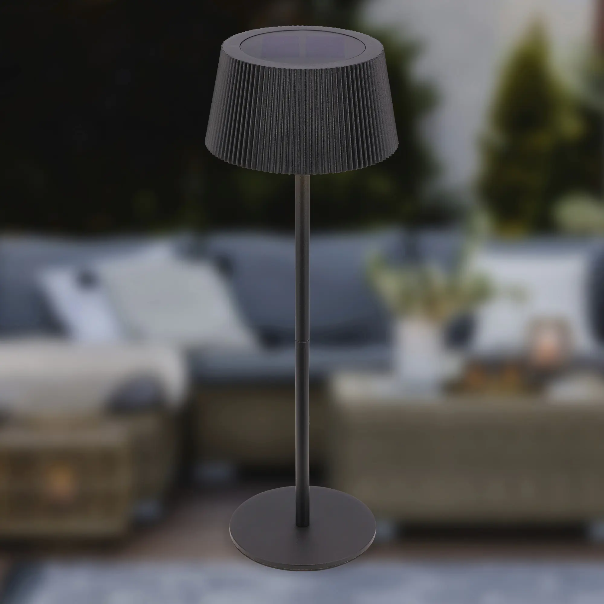 Briloner LED Solar-Tischleuchte Alia Ø 12 x 34 cm warmweiß-kaltweiß schwarz matt dimmbar
