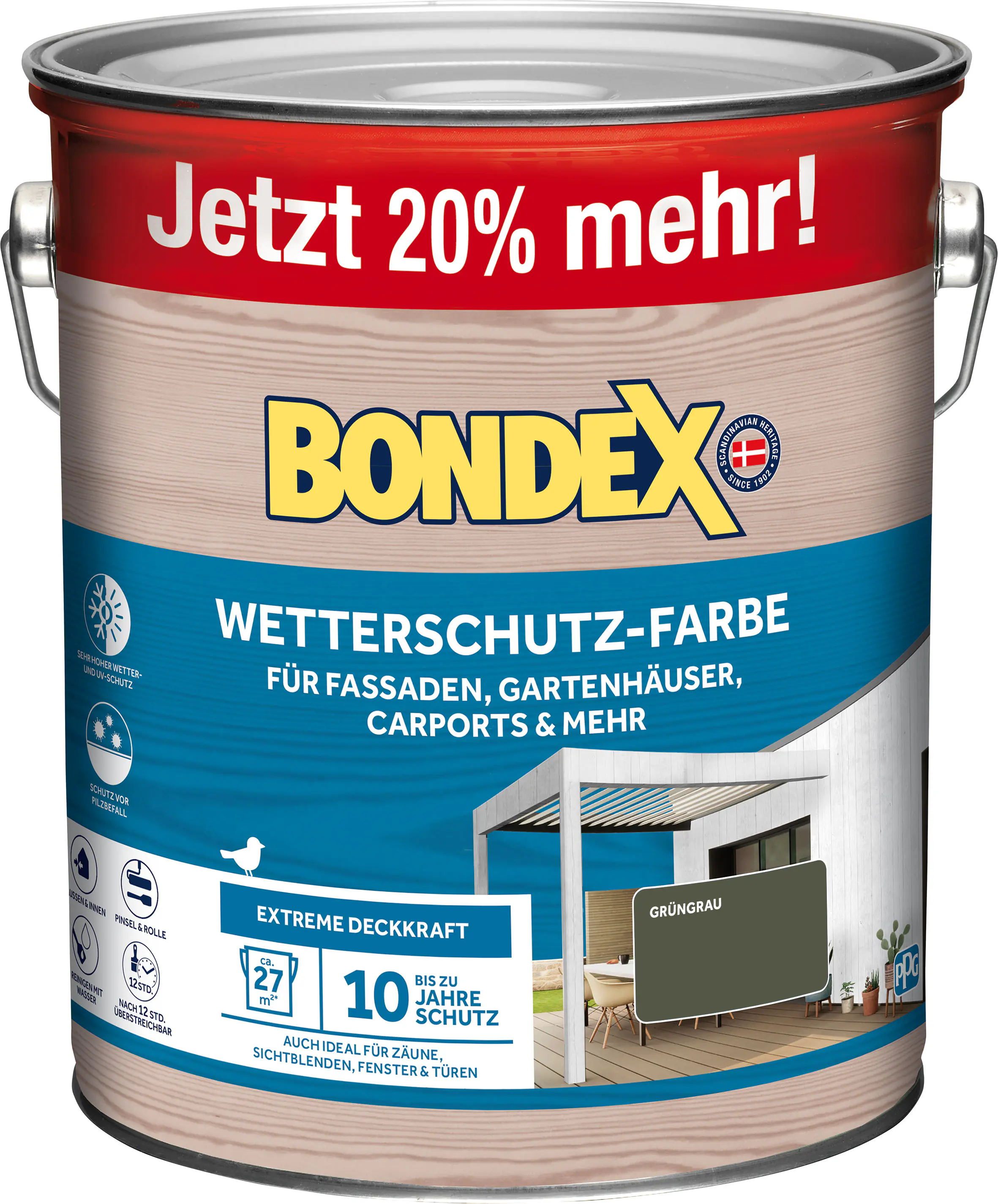 Bondex Wetterschutz-Farbe 3 L grün-grau