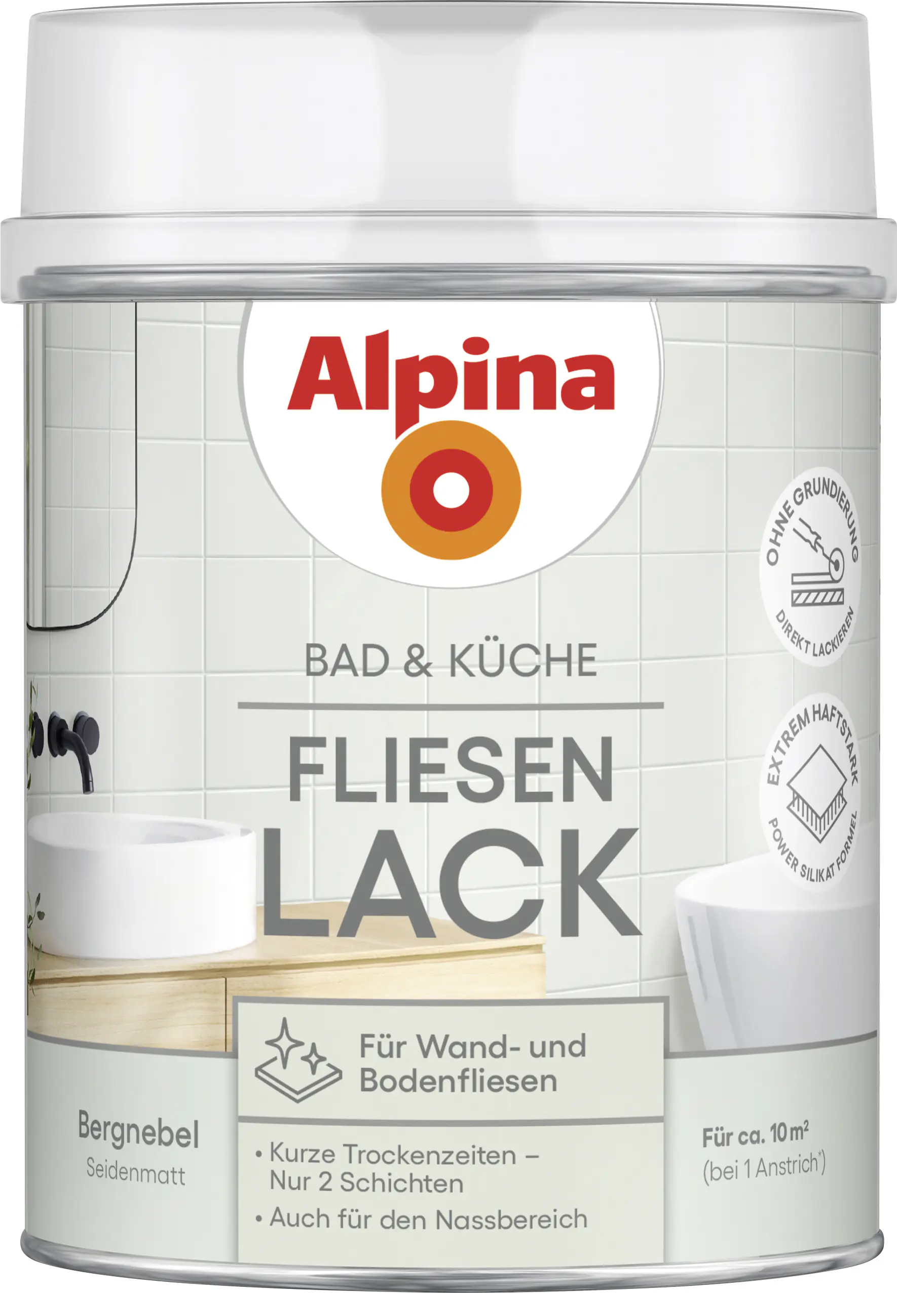 Alpina Fliesenlack Bad & Küche 2K bergnebel 750 ml