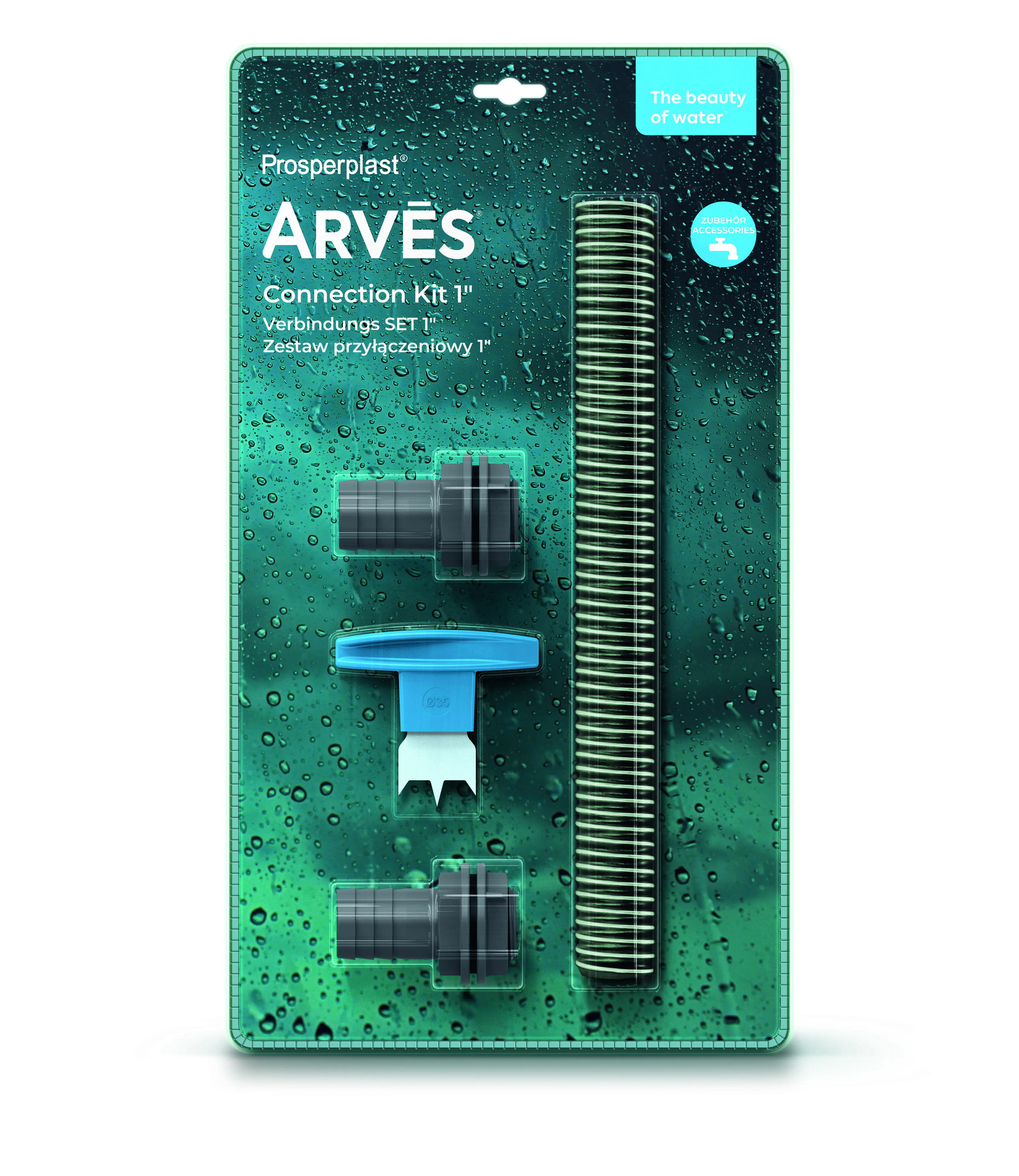 Prosperplast Regentonnen Verbindungs-Set Arves 25,4 mm (1'') basalt