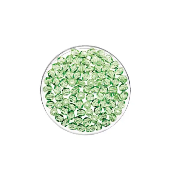 Glorex Glasschliff Perle 6 mm 50 Stück, hellgrün