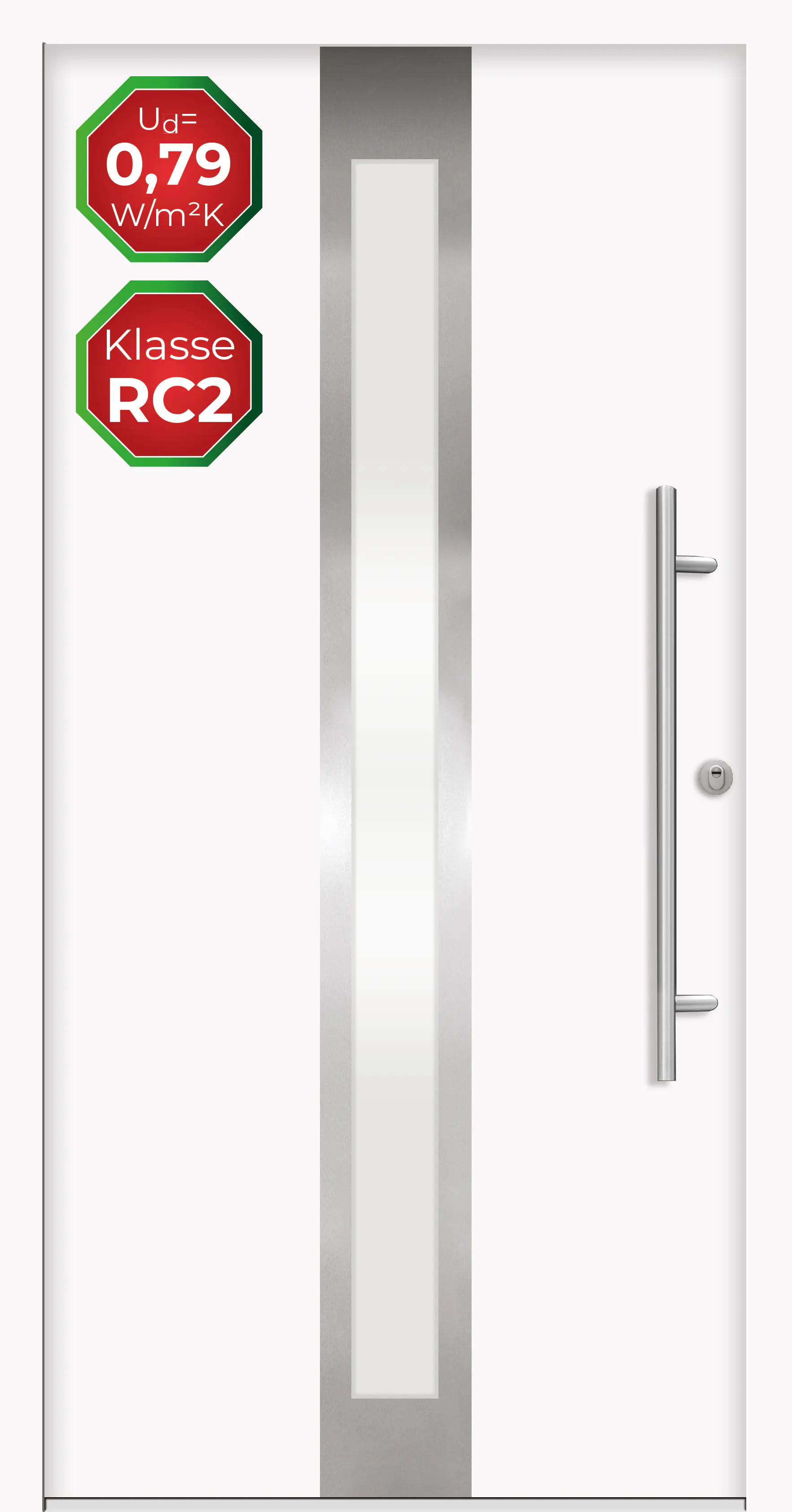 Splendoor Haustür Passivedoor Premium B01 RC2 Weiß DIN Rechts 100 x 210 cm