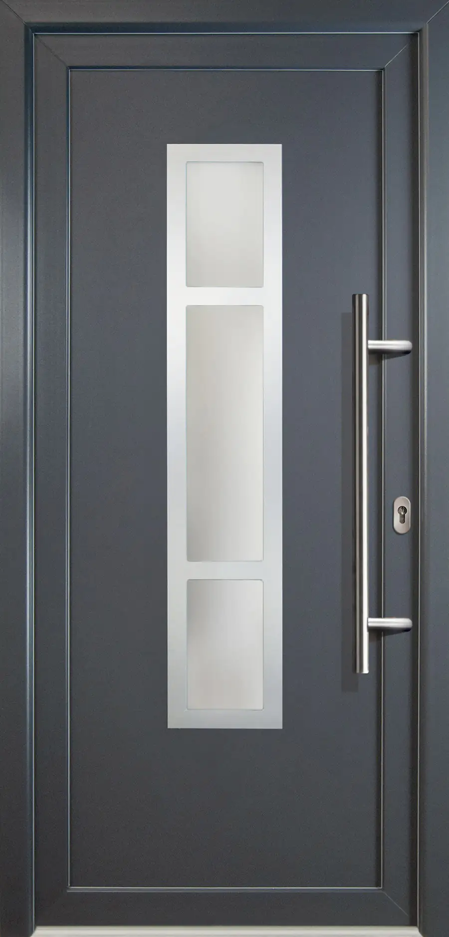 Meeth Haustür Signum PVC Modell 87 88 x 208 cm, DIN rechts, weiß/titan