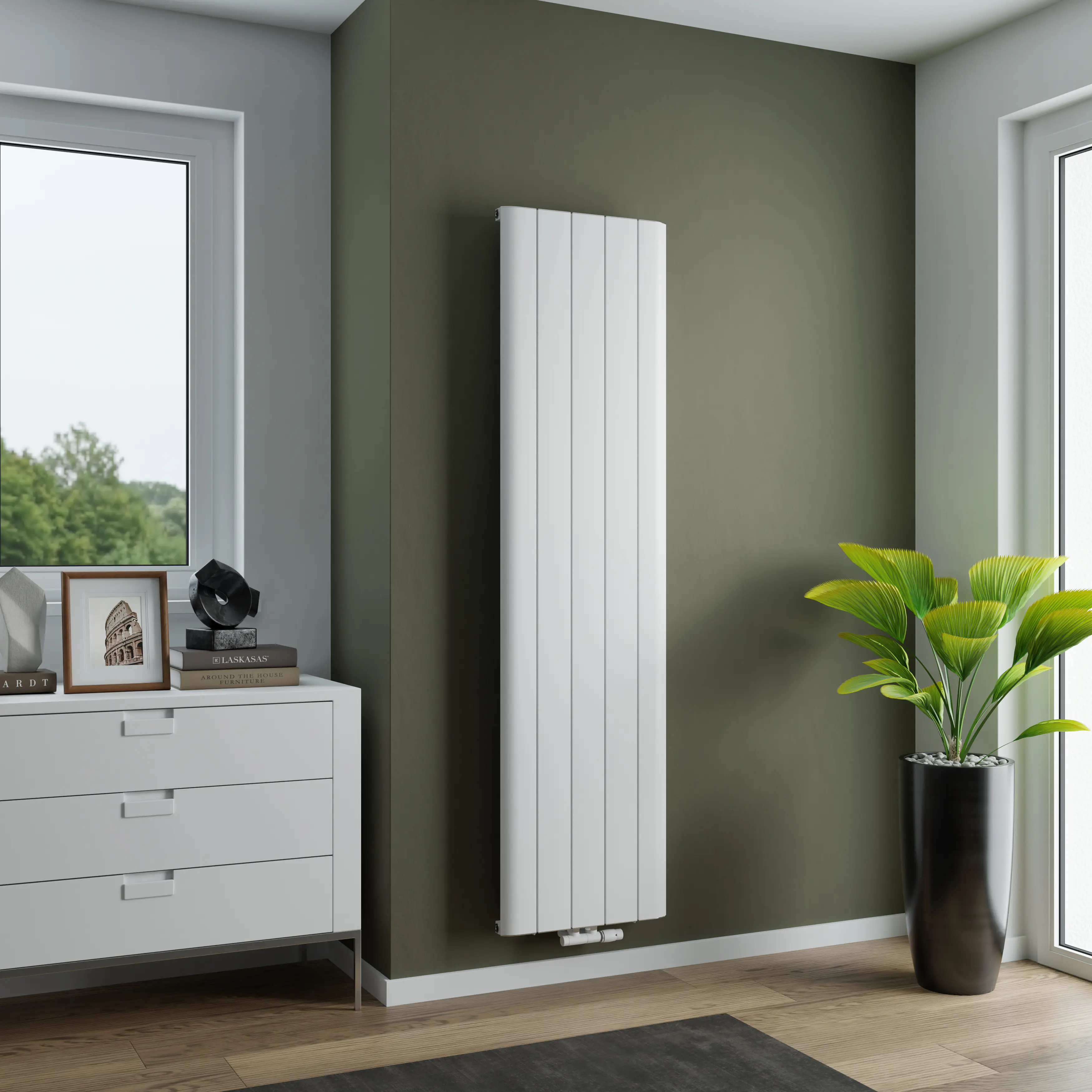 Ximax Design-Heizkörper Trigo 180 x 47 cm 960 Watt weiß Struktur