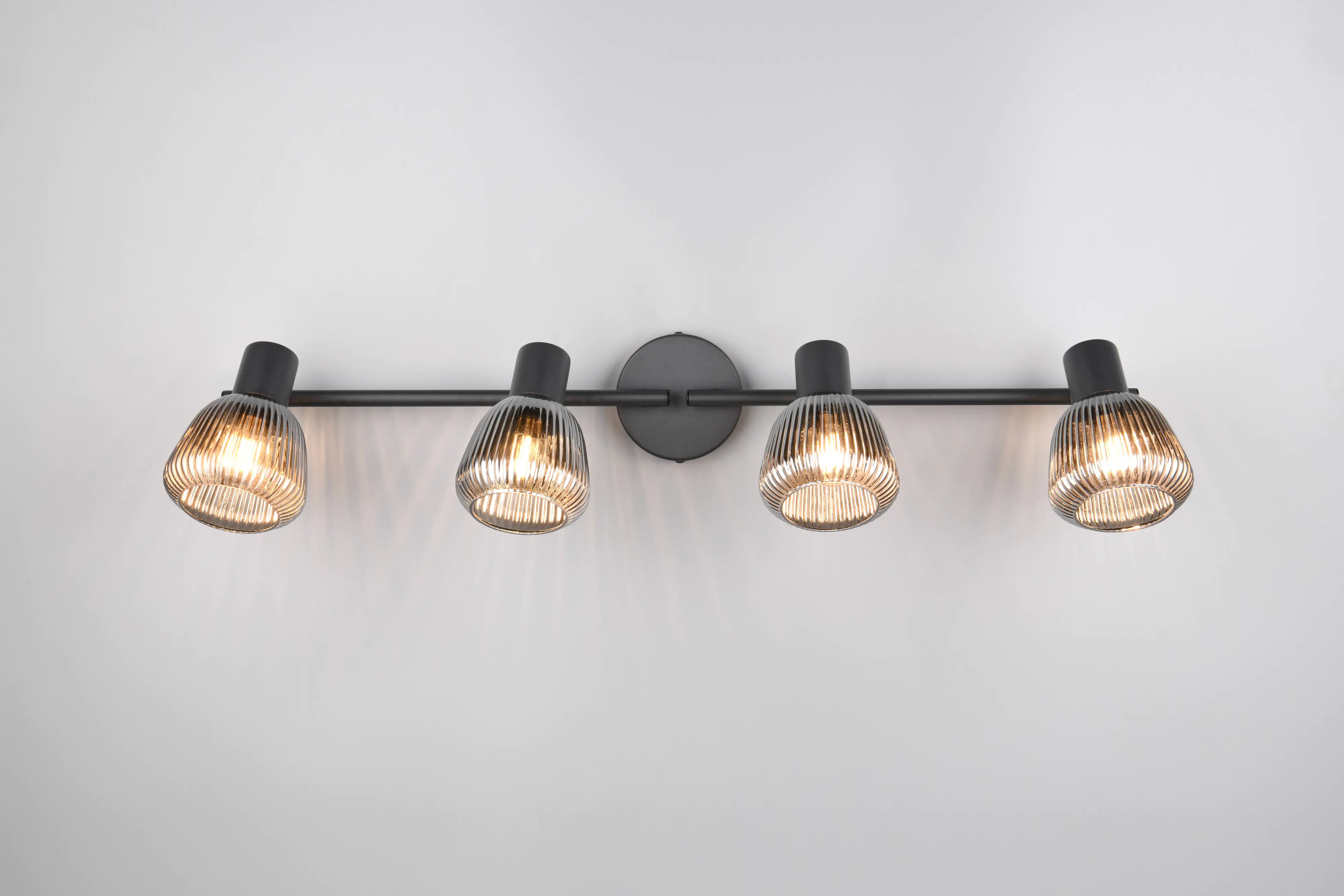 Trio Leuchten 4er Spot Tarifa E14 schwarz matt Metall/Glas